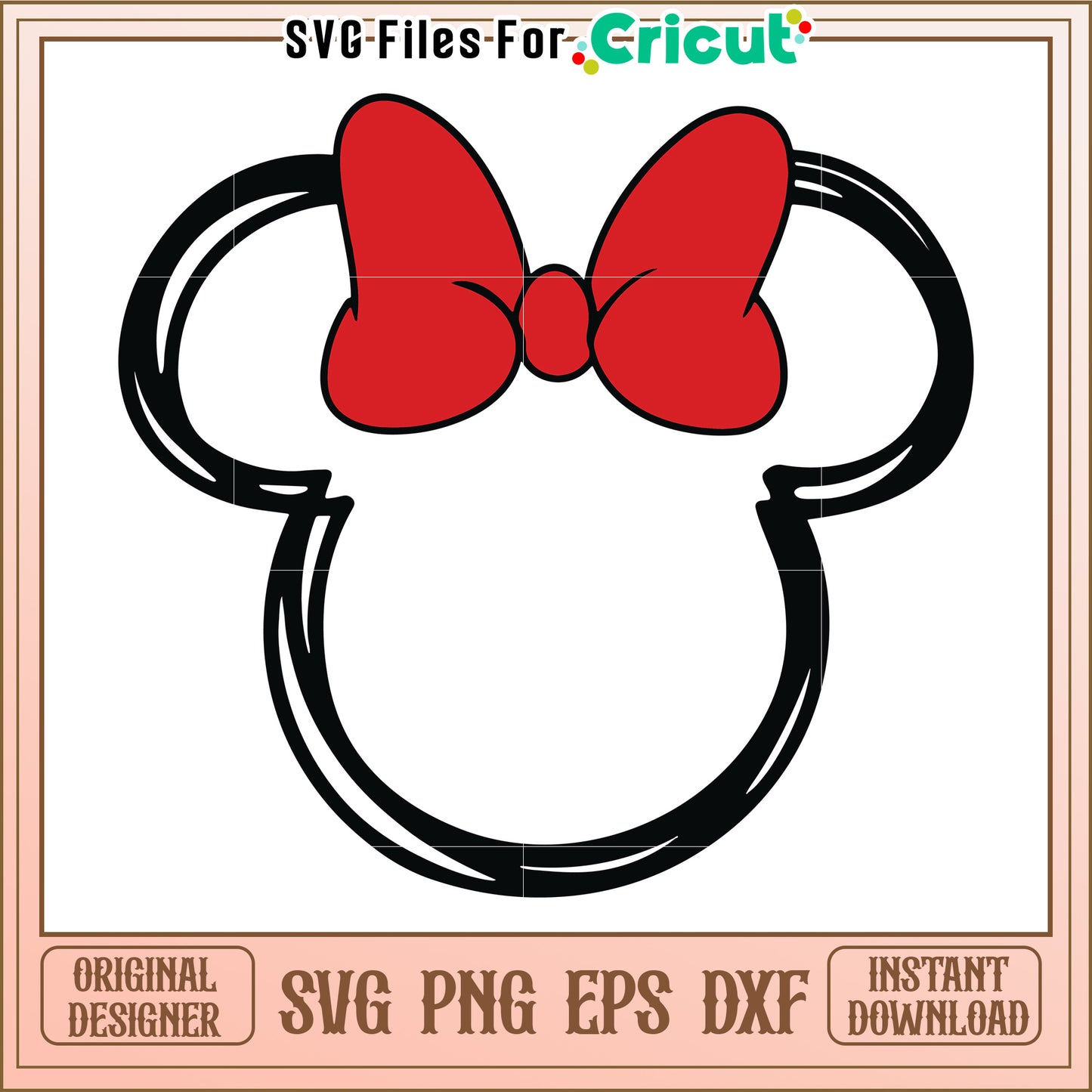 Minnie Mouse Bow SVG Design Instant Download