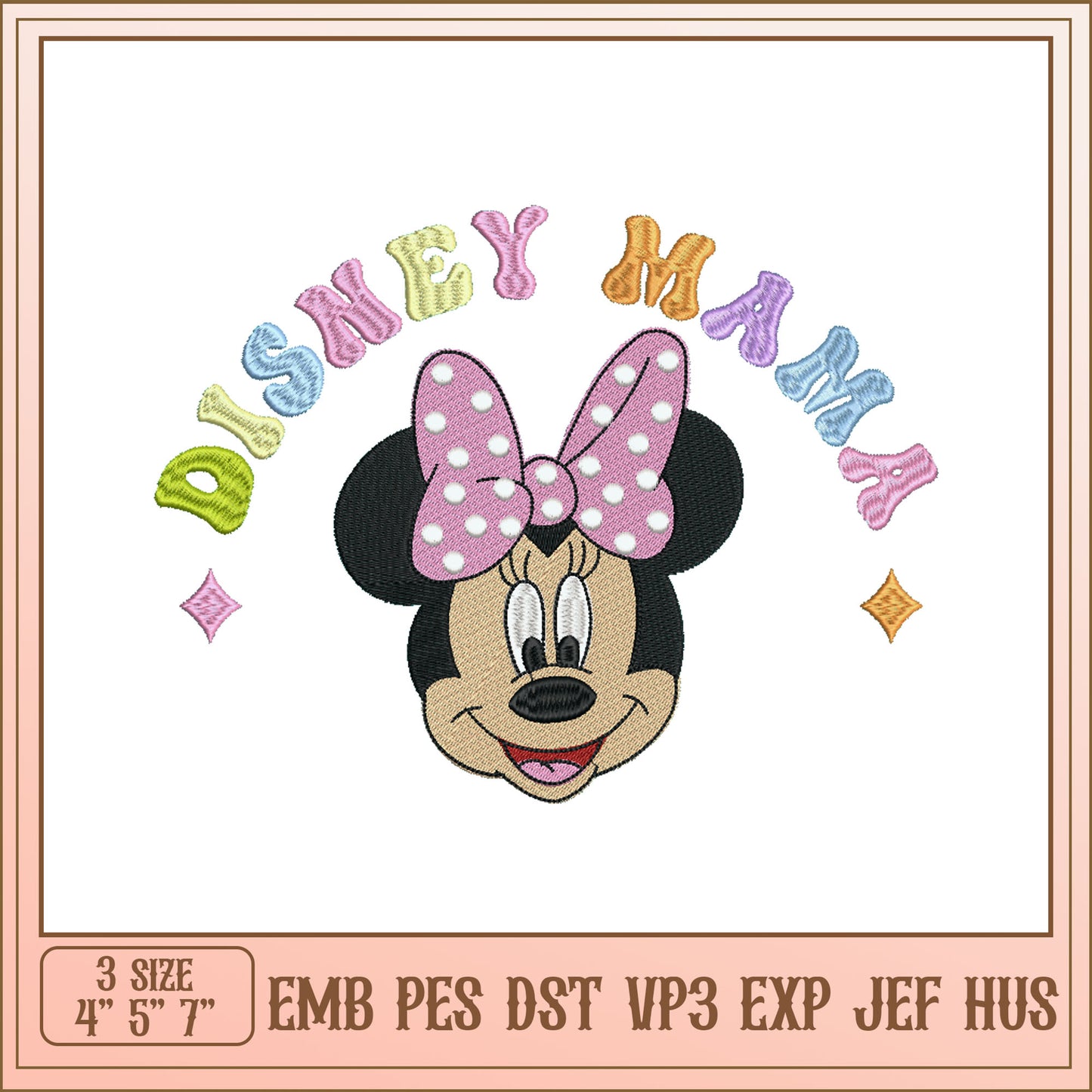 Minnie Mouse Disney Mama Embroidery