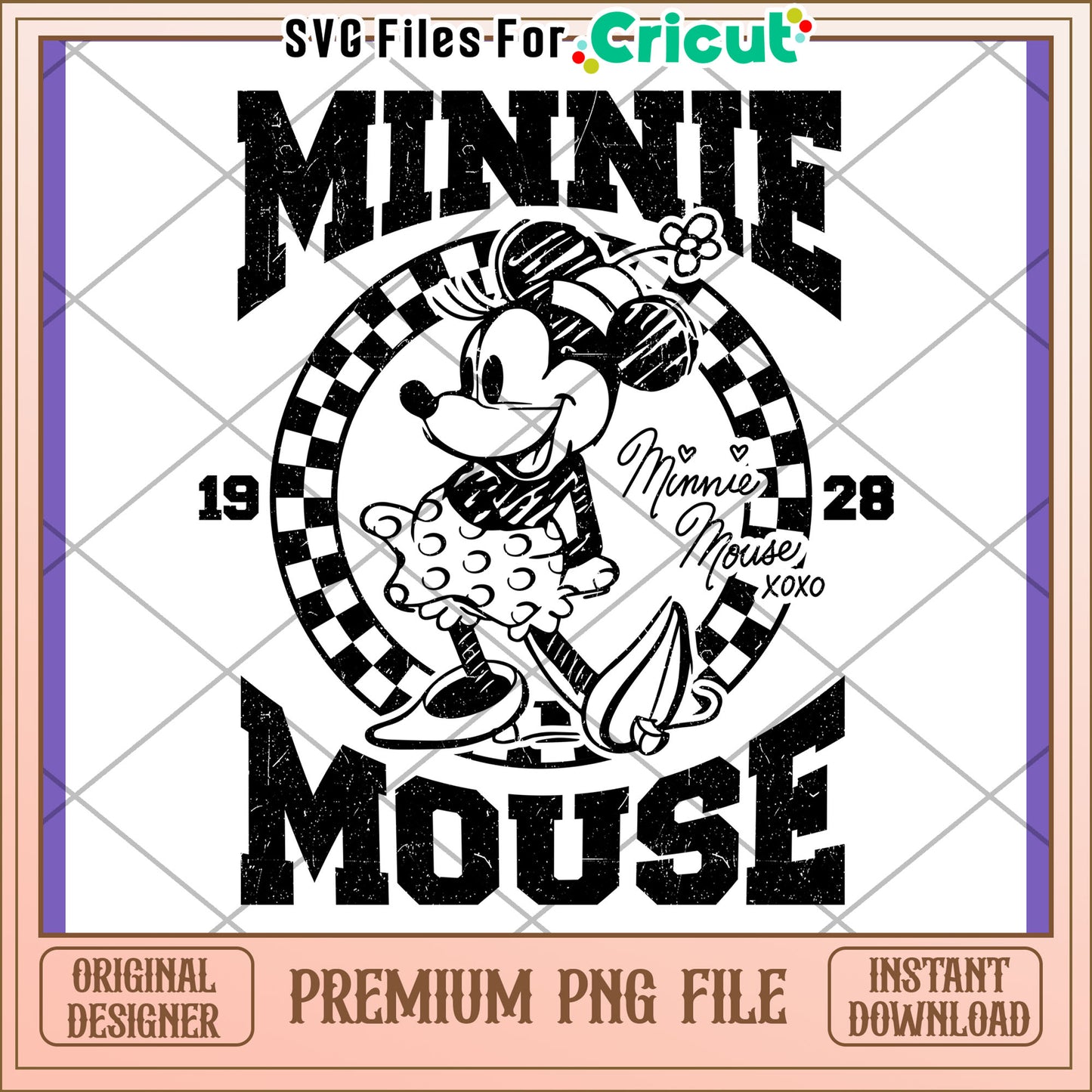 Minnie Mouse PNG Design 1928 Retro