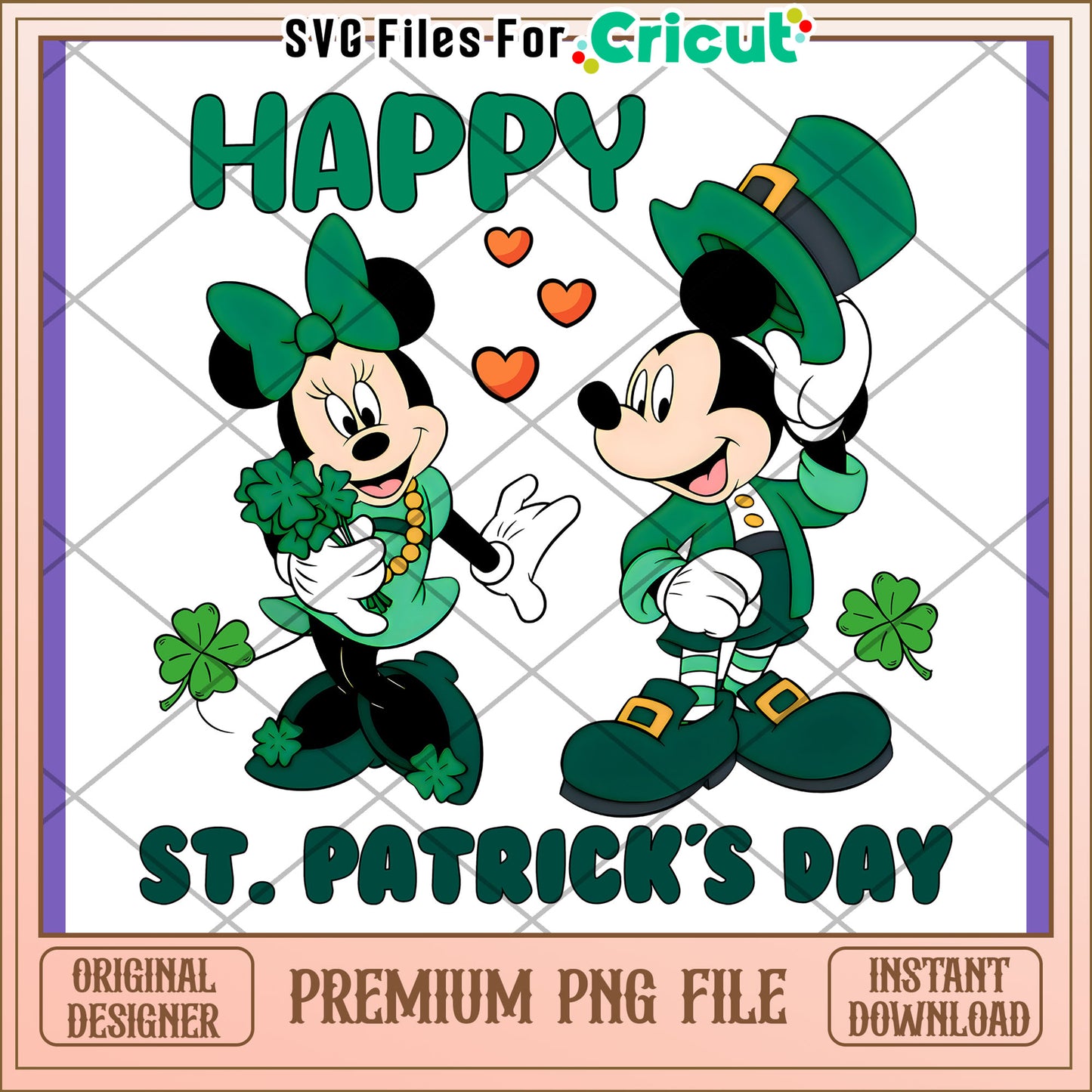Minnie & Mickey St Patricks Day PNG