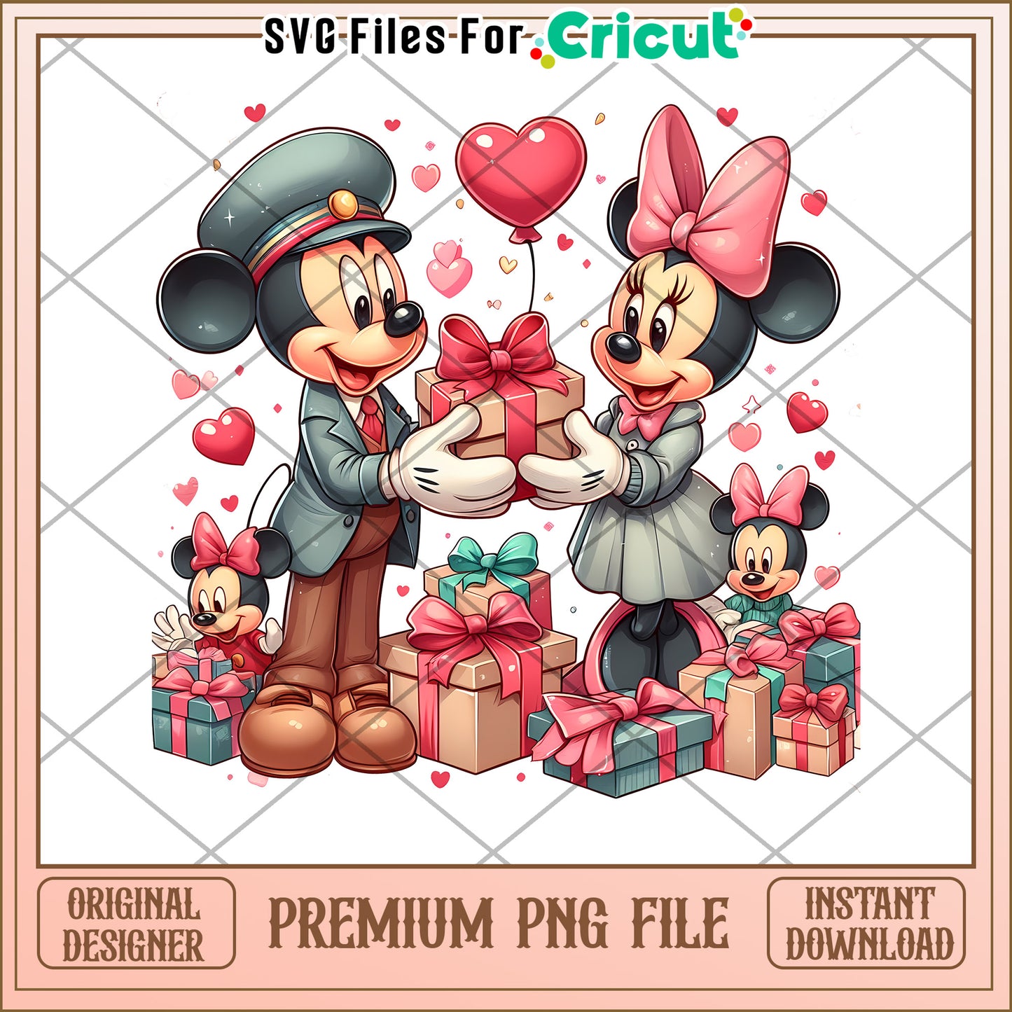 Minnie & Mickey Valentine PNG