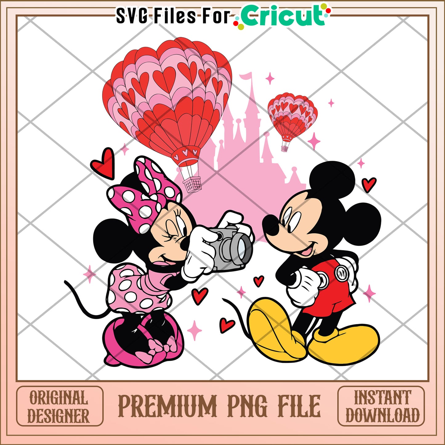 Minnie & Mickey Valentine PNG Cricut