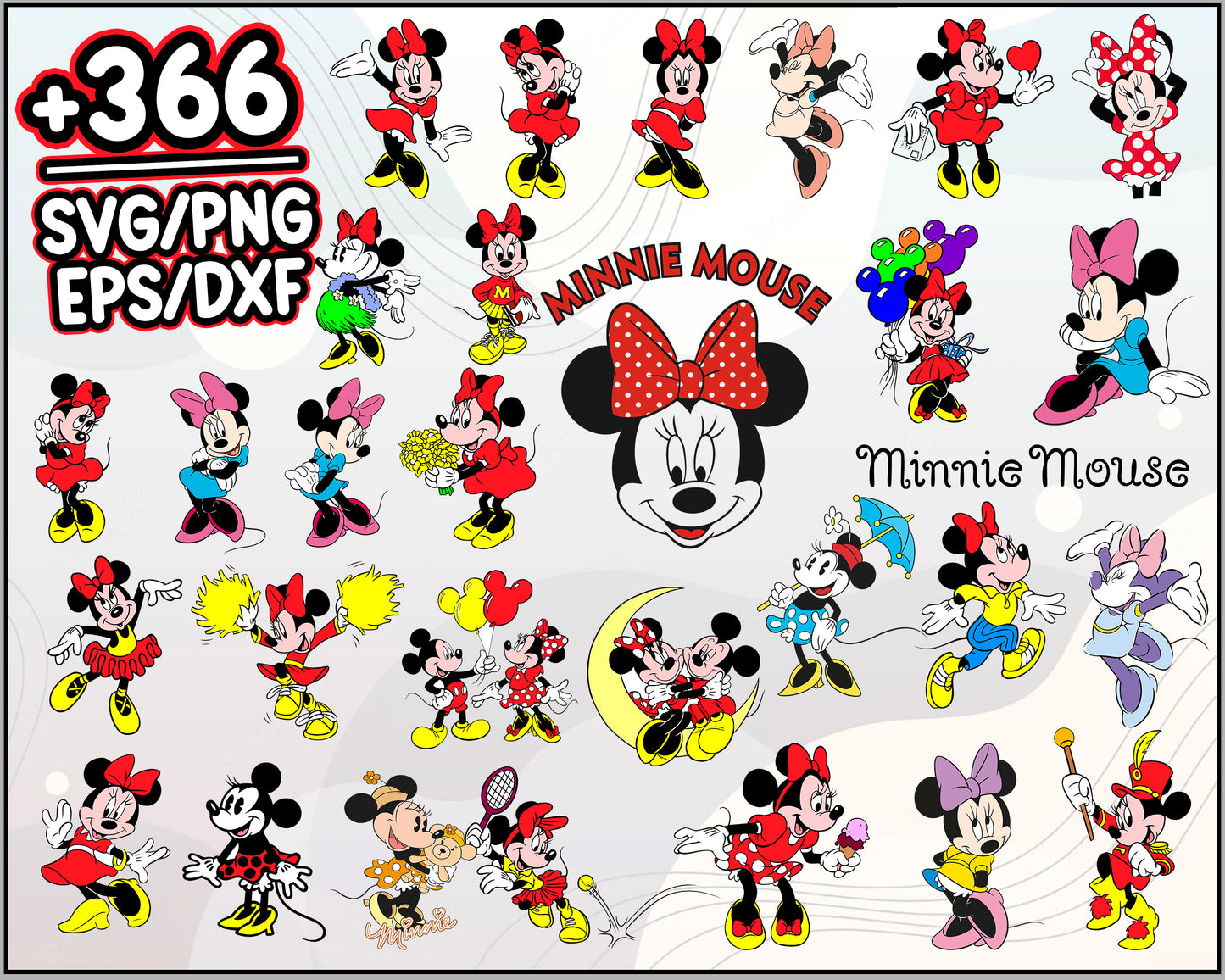 Disney minnie mouse bundle svg, minnie mouse svg, disney svg