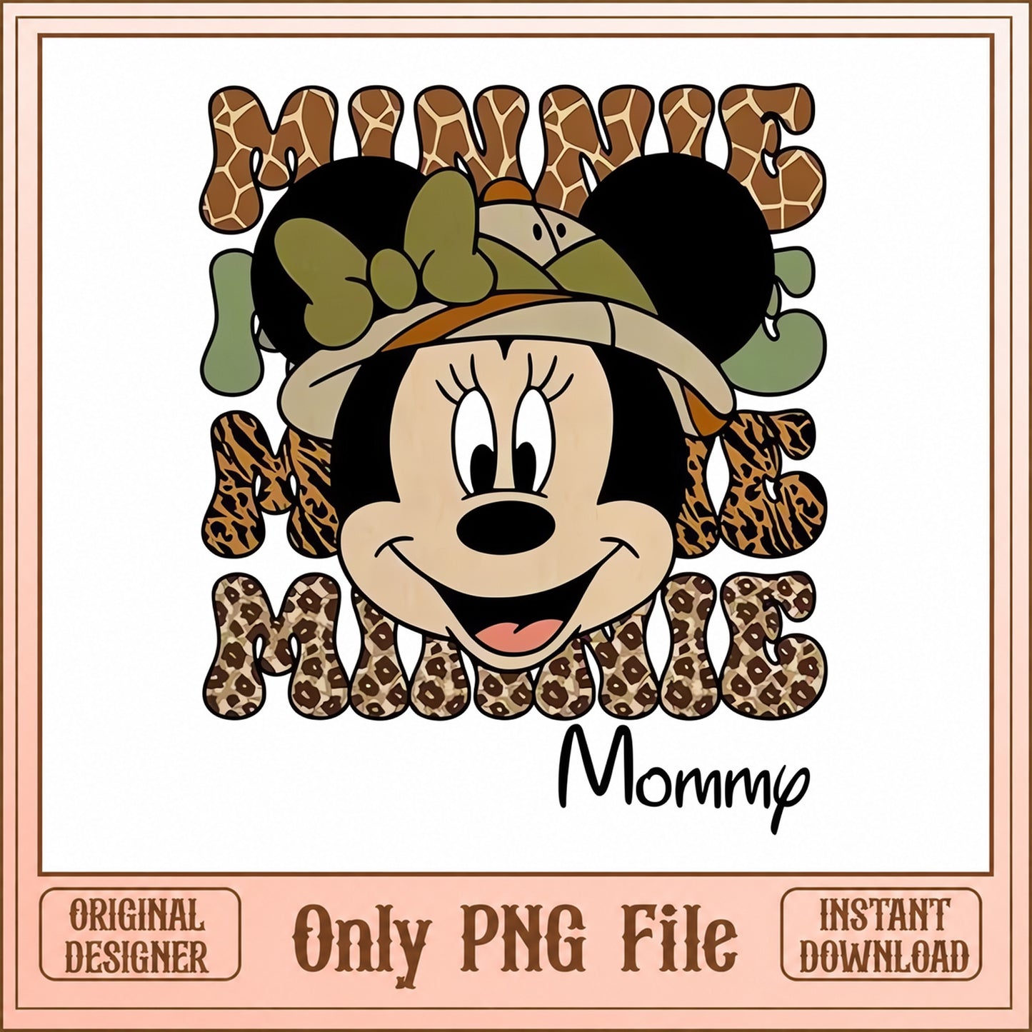Minnie Mouse Safari Mommy PNG, Animal Print Disney PNG, Leopard PNG