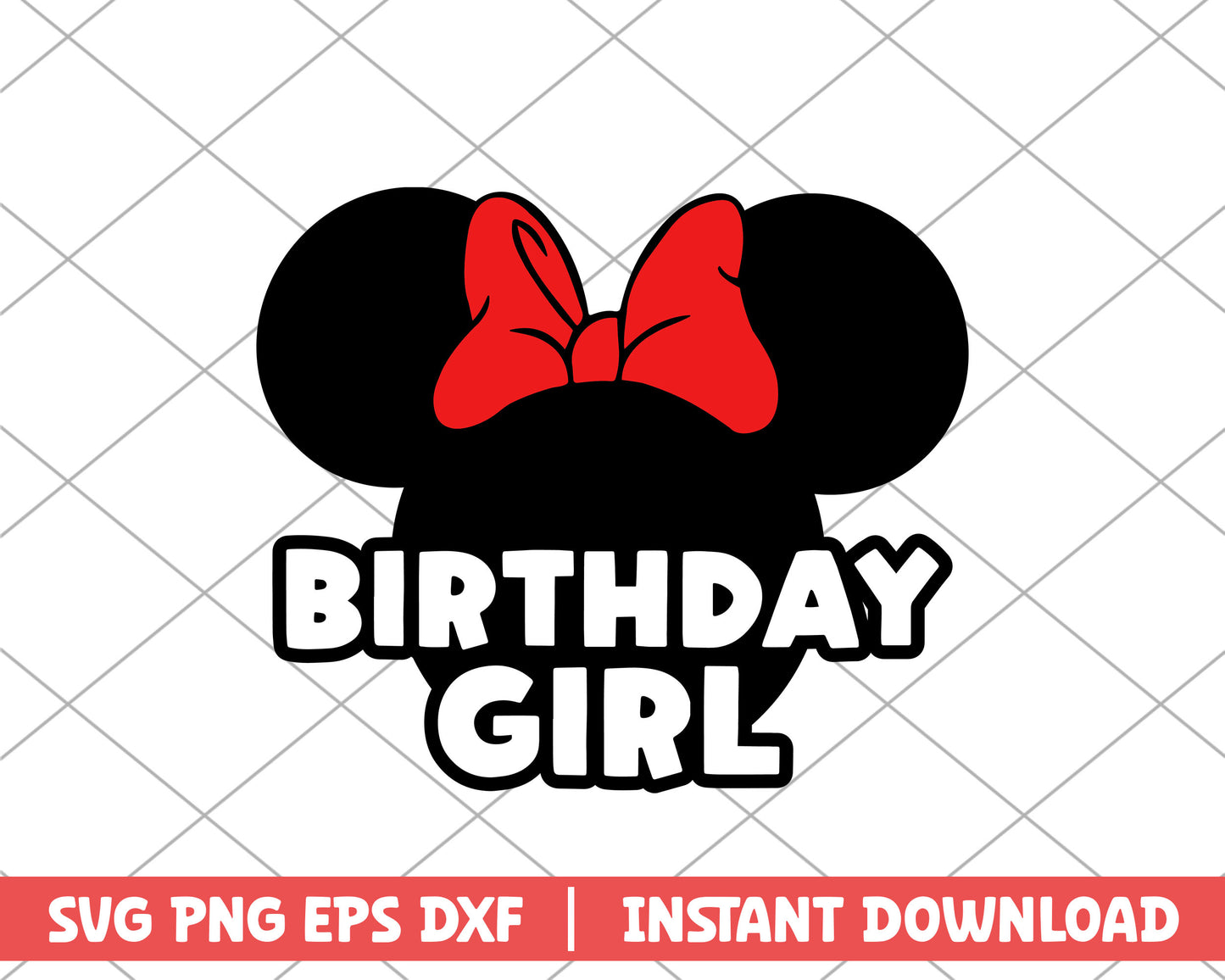 Minnie black birthday girl disney svg
