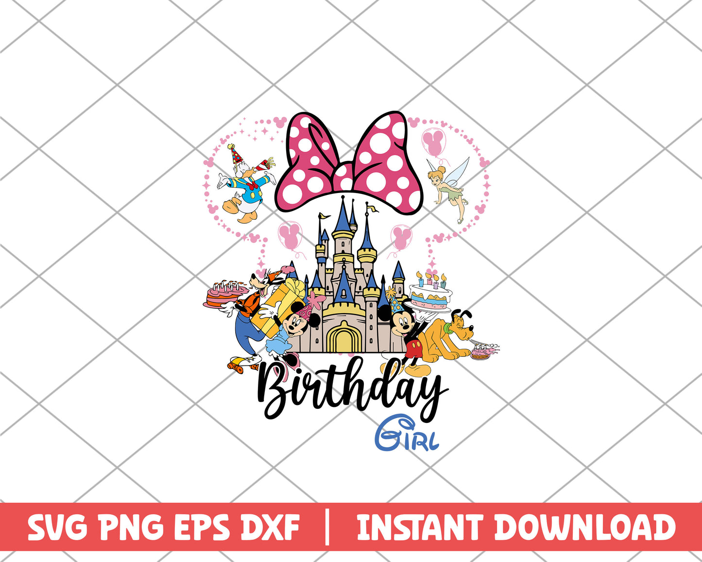 Minnie castle birthday girl disney svg