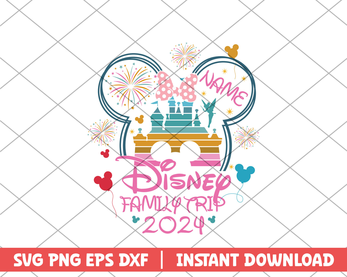 Minnie family trip 2023 name disney svg
