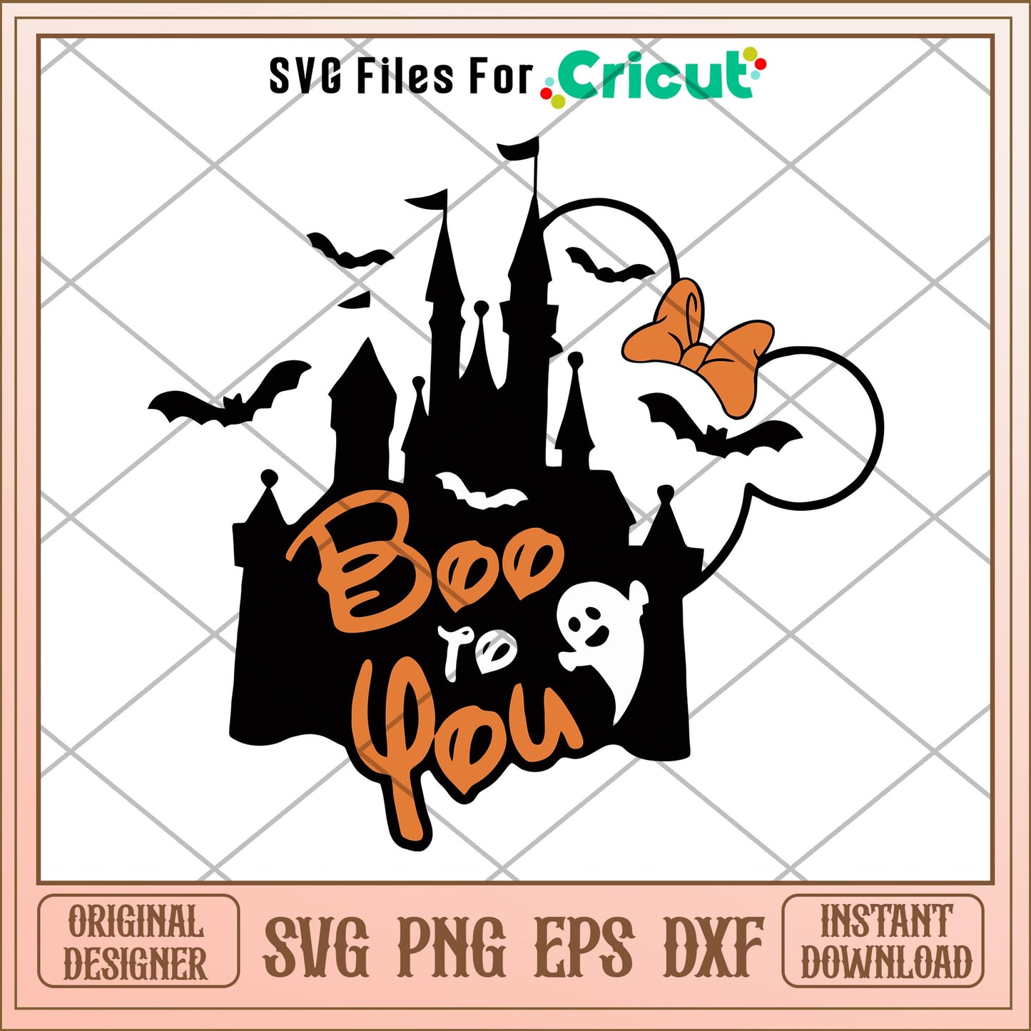 Minnie head Boo to You svg, Disney characters svg, Digital Download