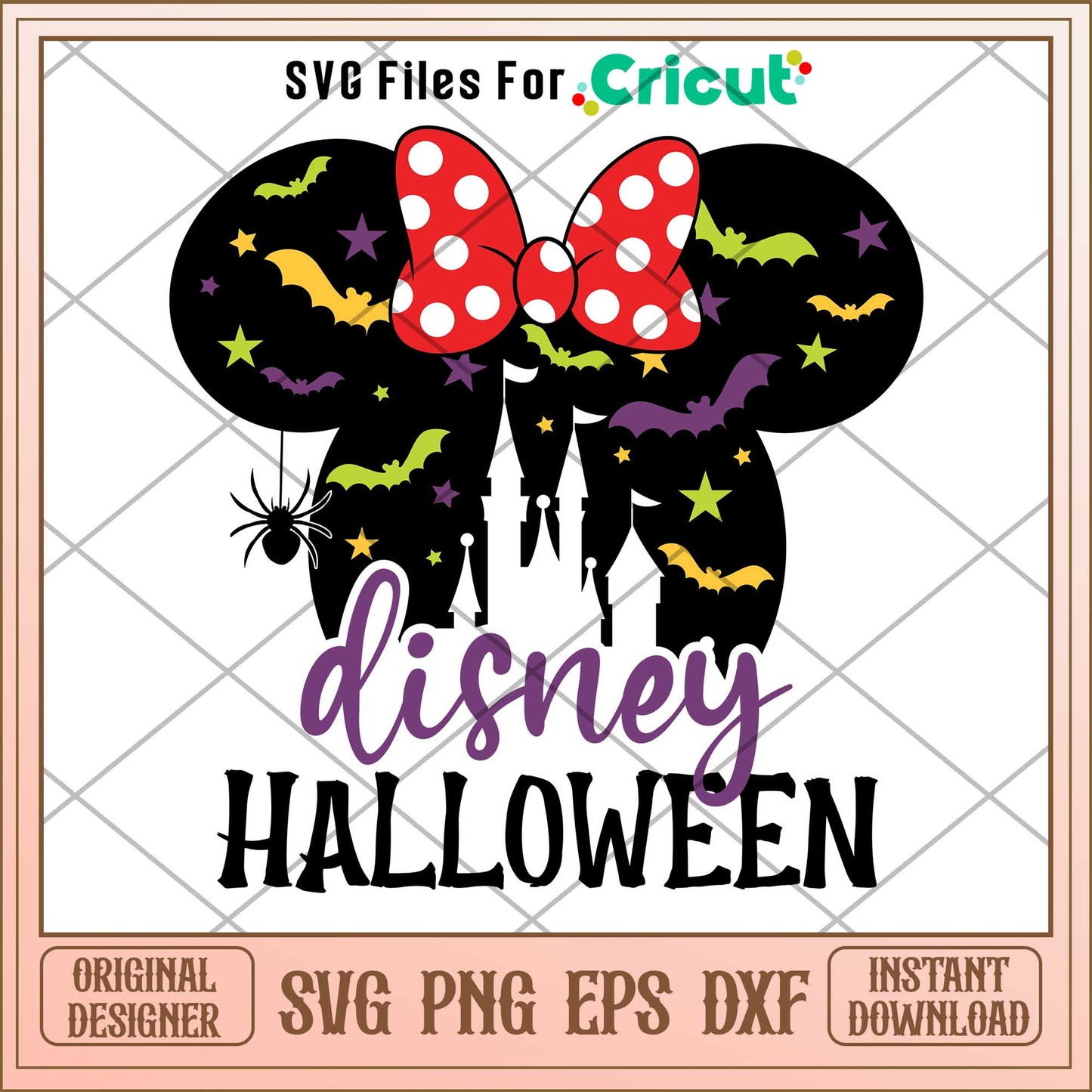 Minnie head Disney Halloween svg, Disney characters svg, Digital Download