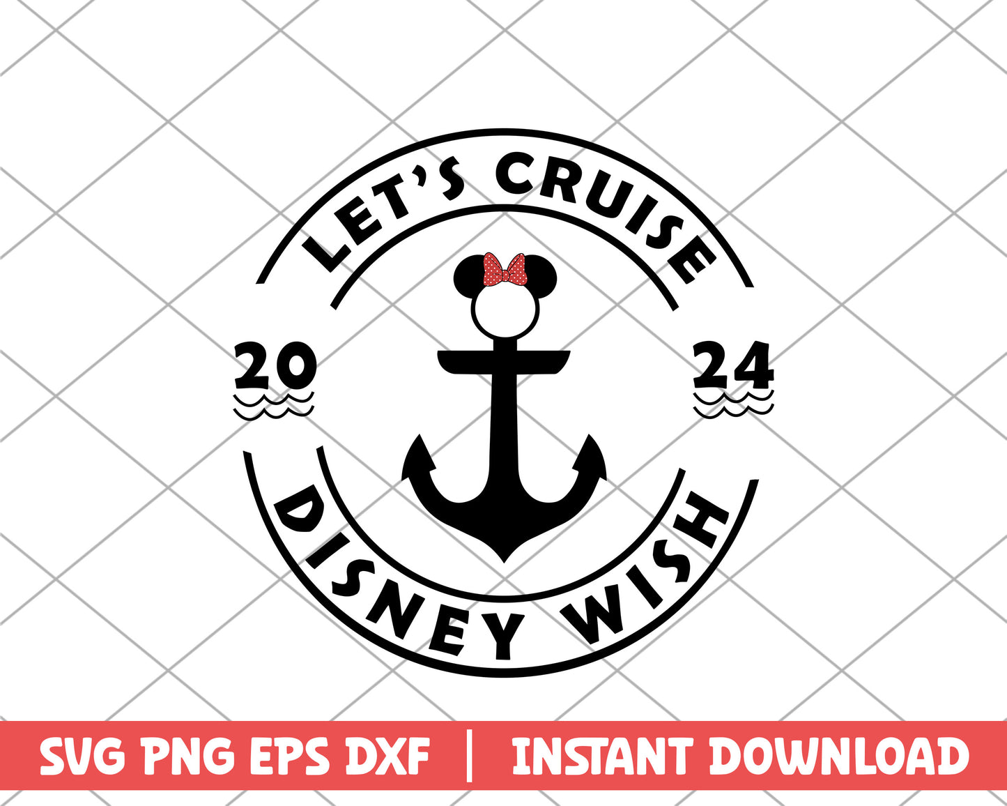 Minnie let's cruise disney wish disney svg