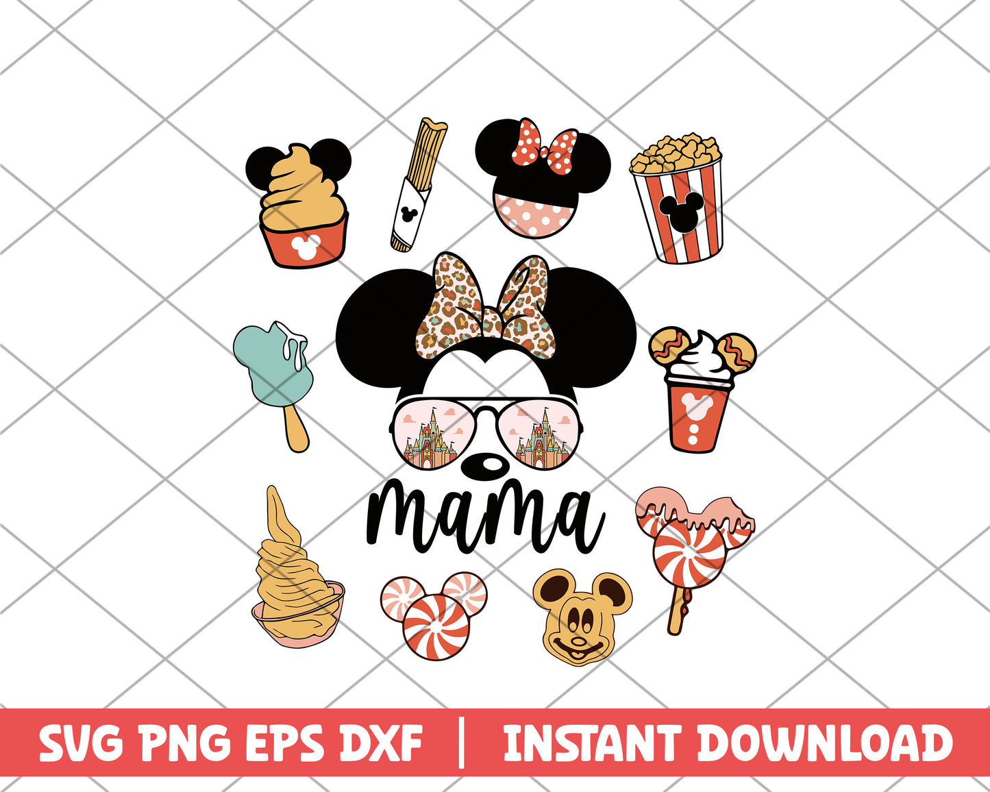 Minnie mama food mothers day svg