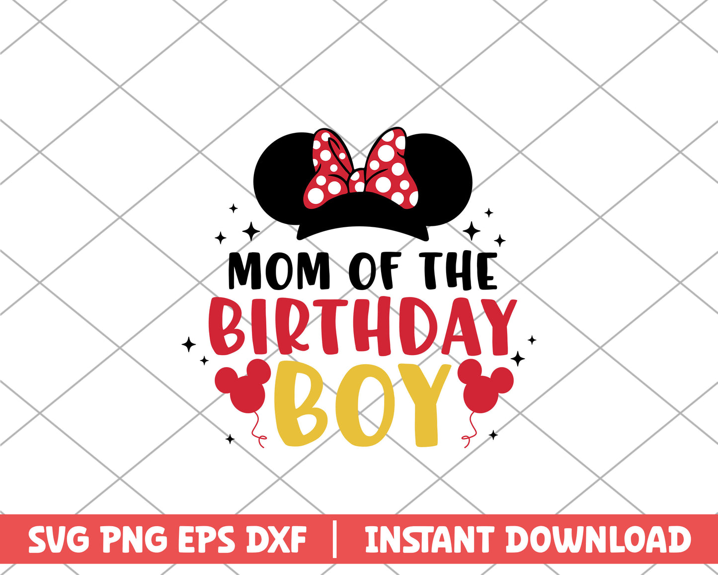 Minnie mom of the birthday boy disney svg