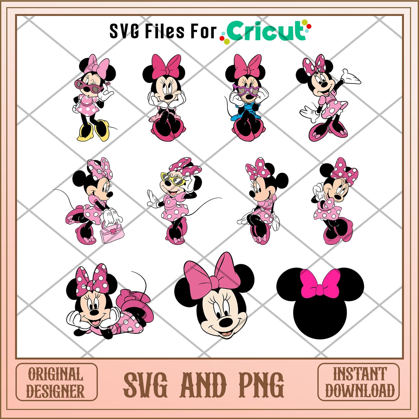 Disney Minnie mouse character svg bundle