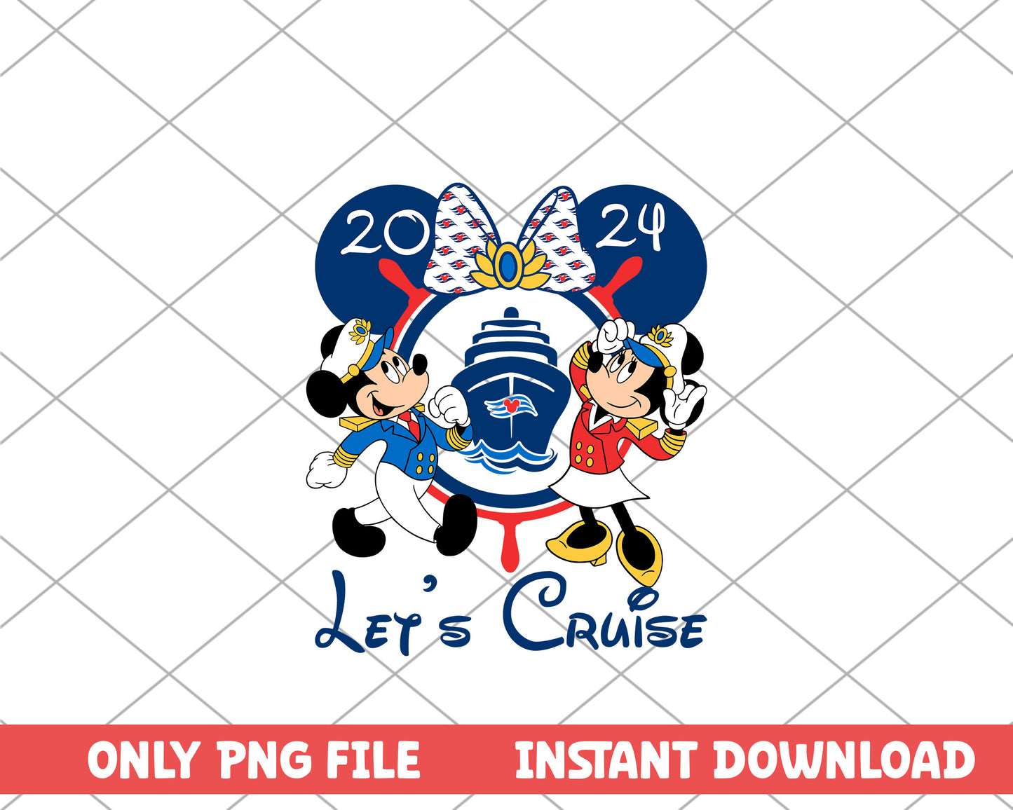 Minnie mouse let's cruise disney png