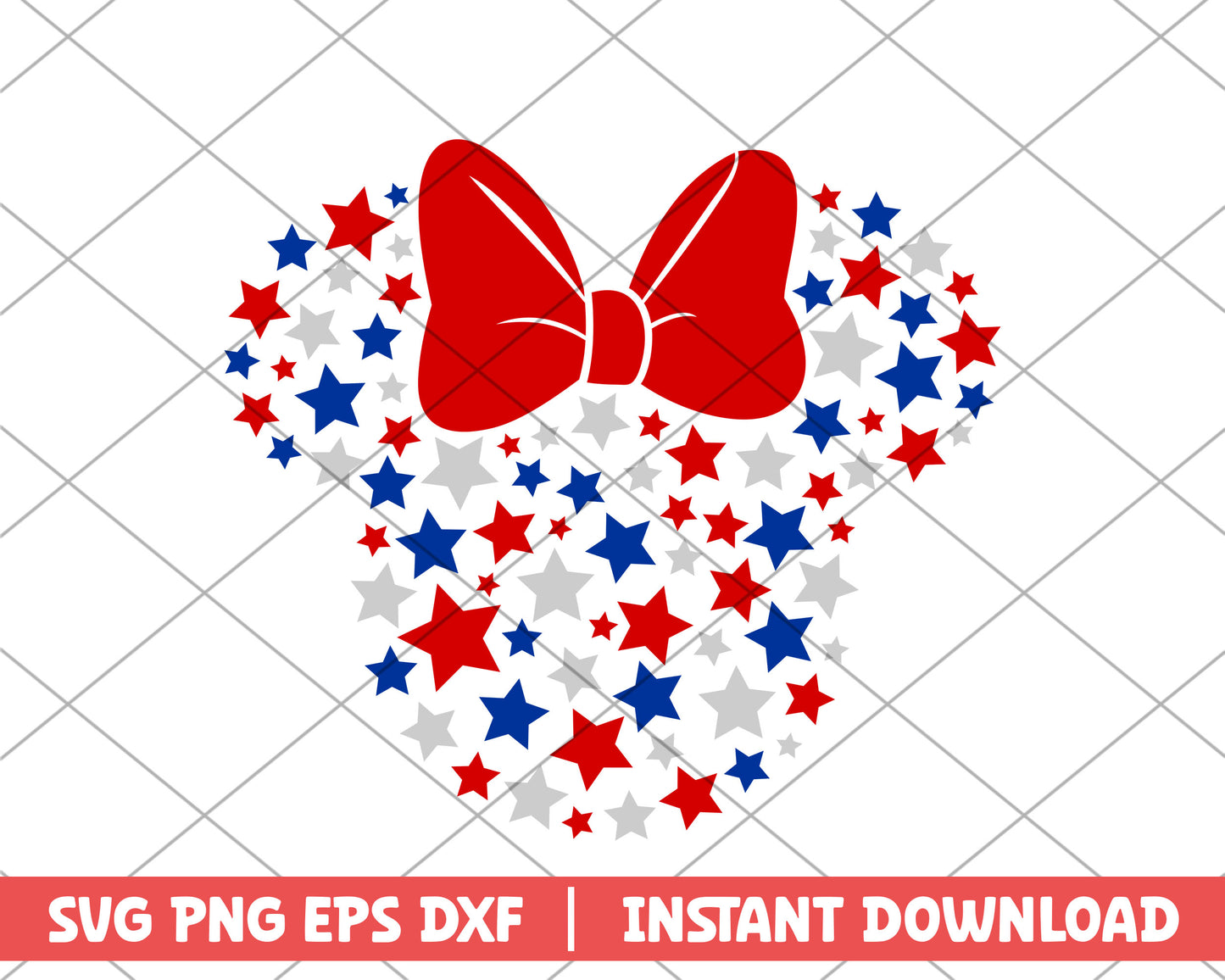 Minnie patriotic star cartoon svg