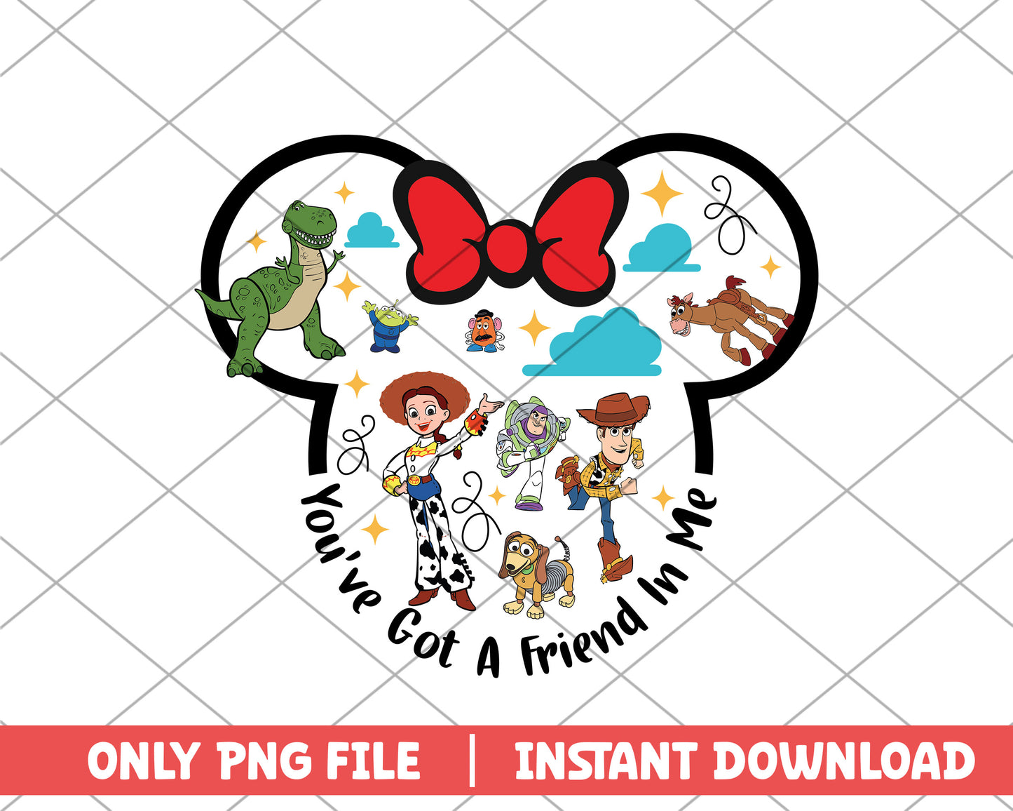Minnie you've got a friends in me disney png