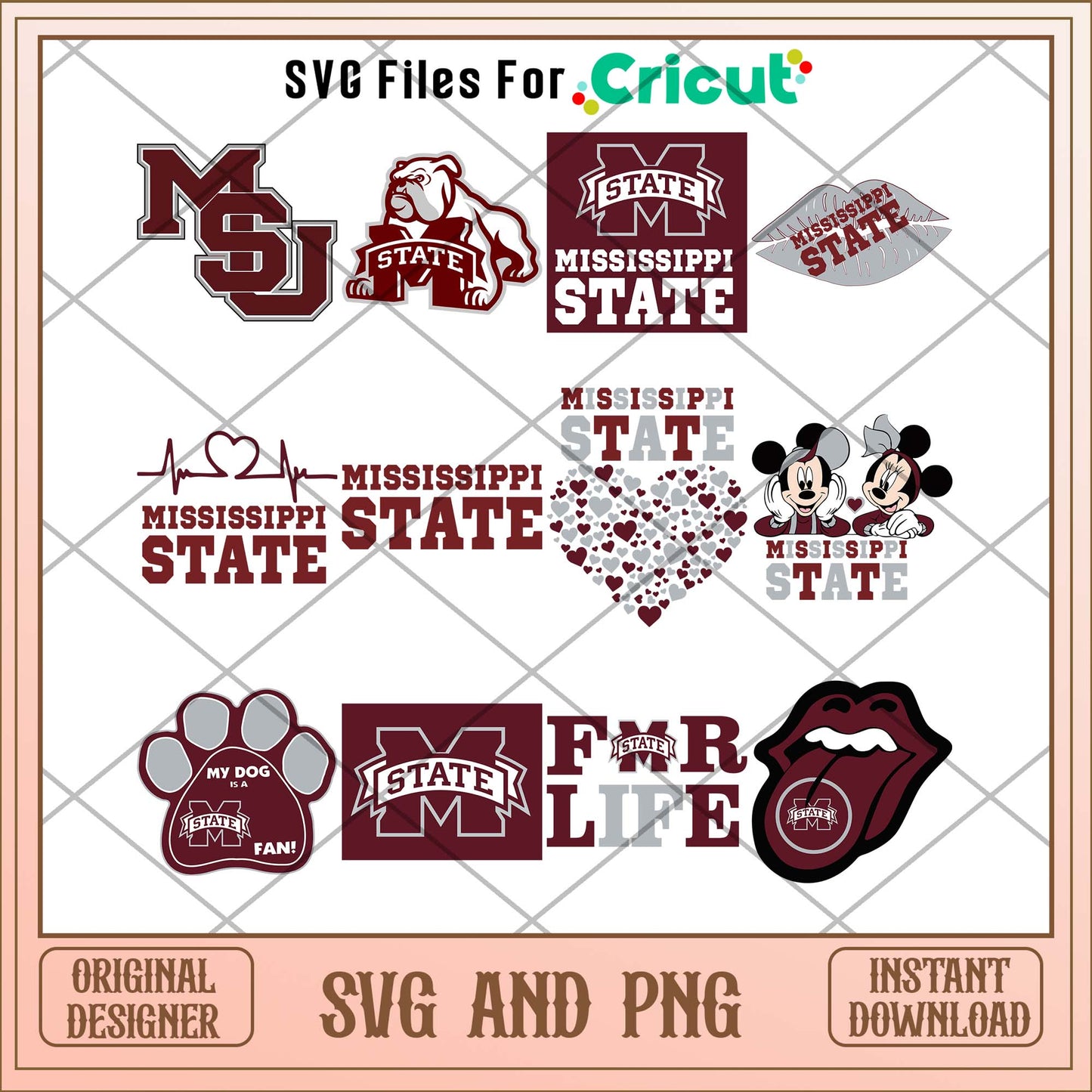 Mississippi State for life svg, Mississippi State svg bundle, NCAA svg