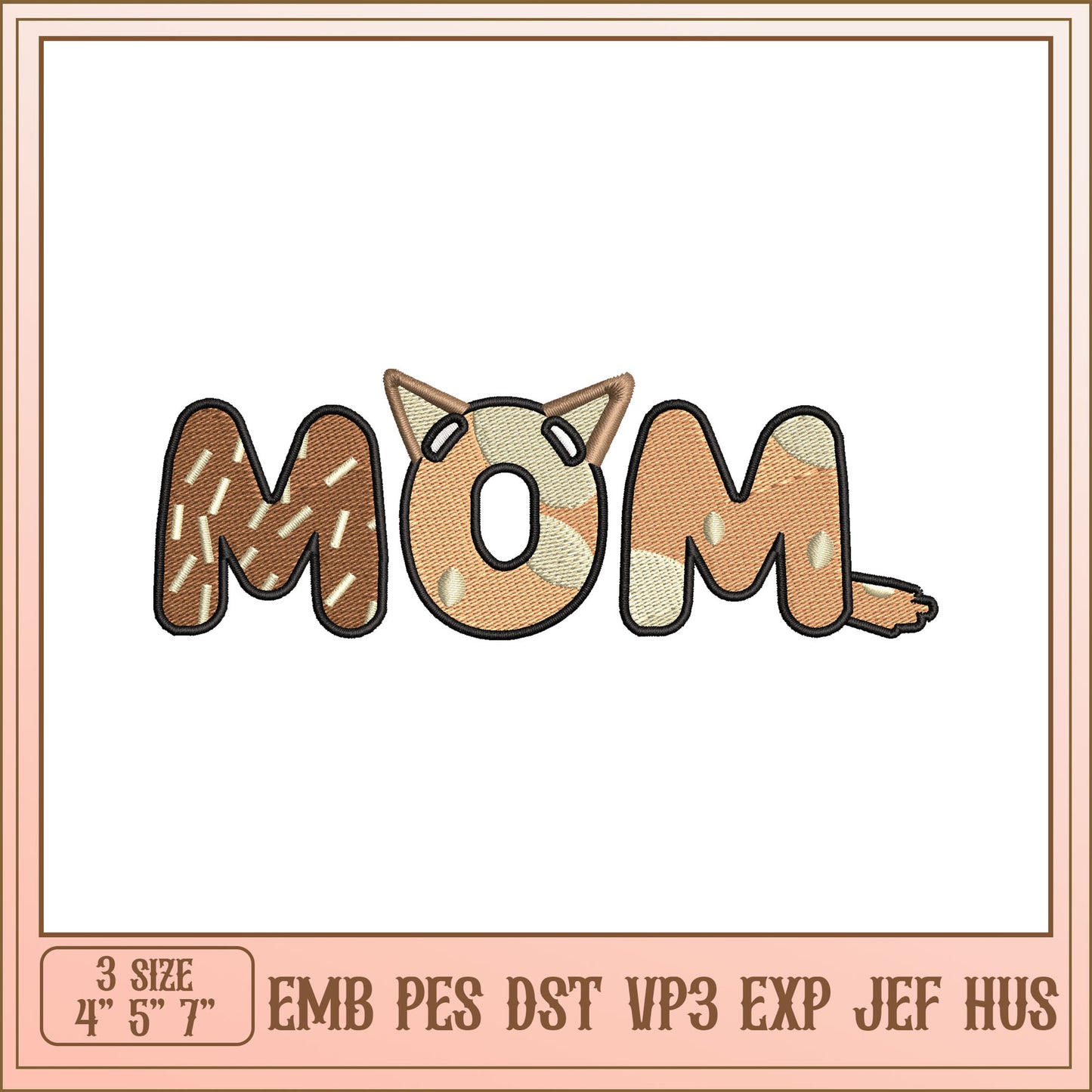 Mom Cat Embroidery Design - EMB PES DST VP3