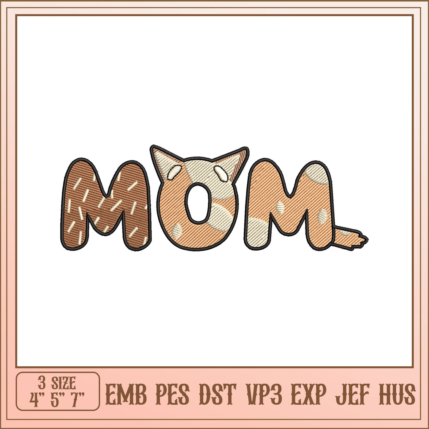 Mom Cat Embroidery Design