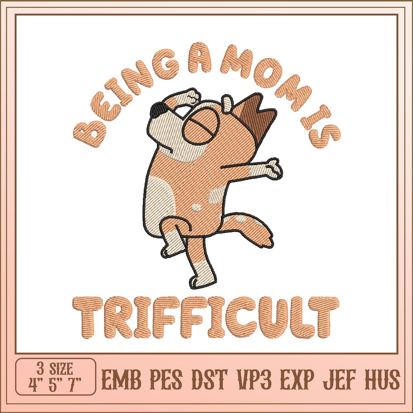 Mom Dog Embroidery Design