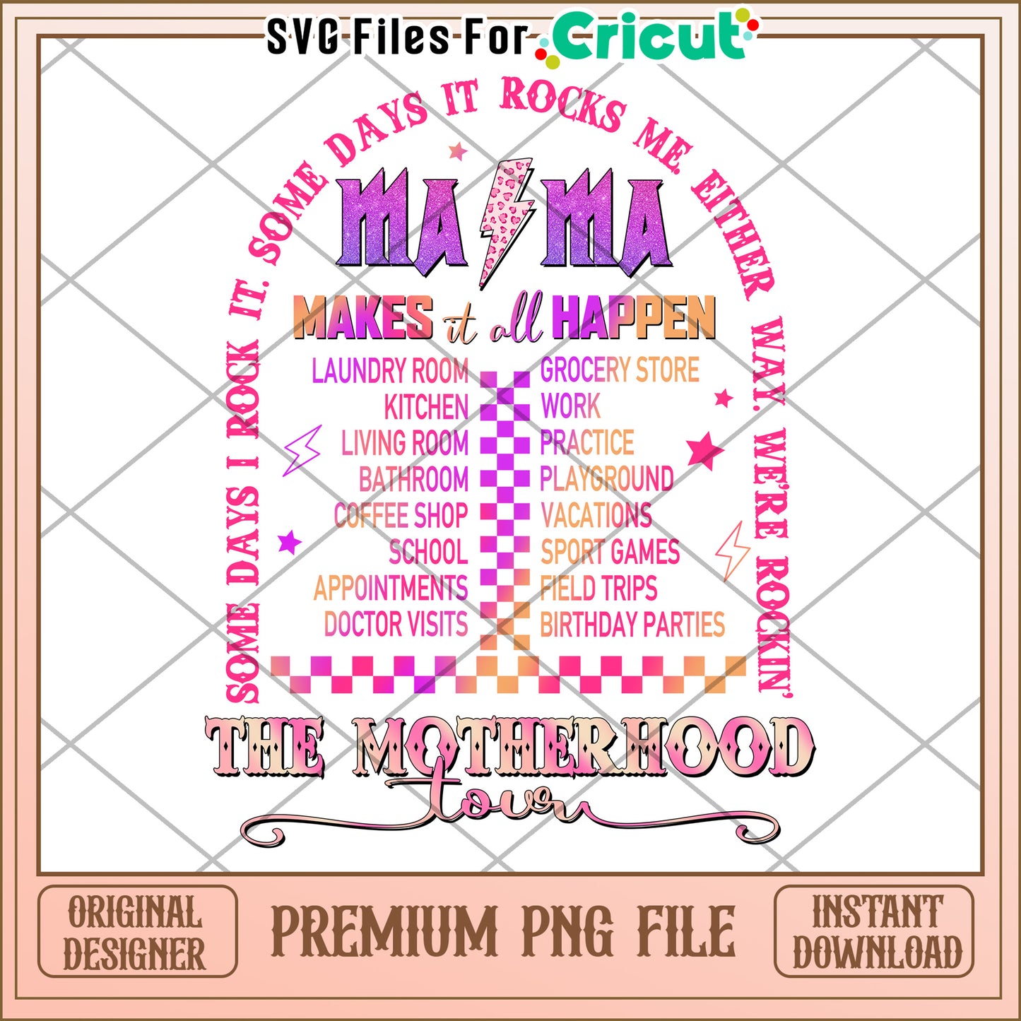 Mom Life Makes It Happen PNG for Cricut Instant Download