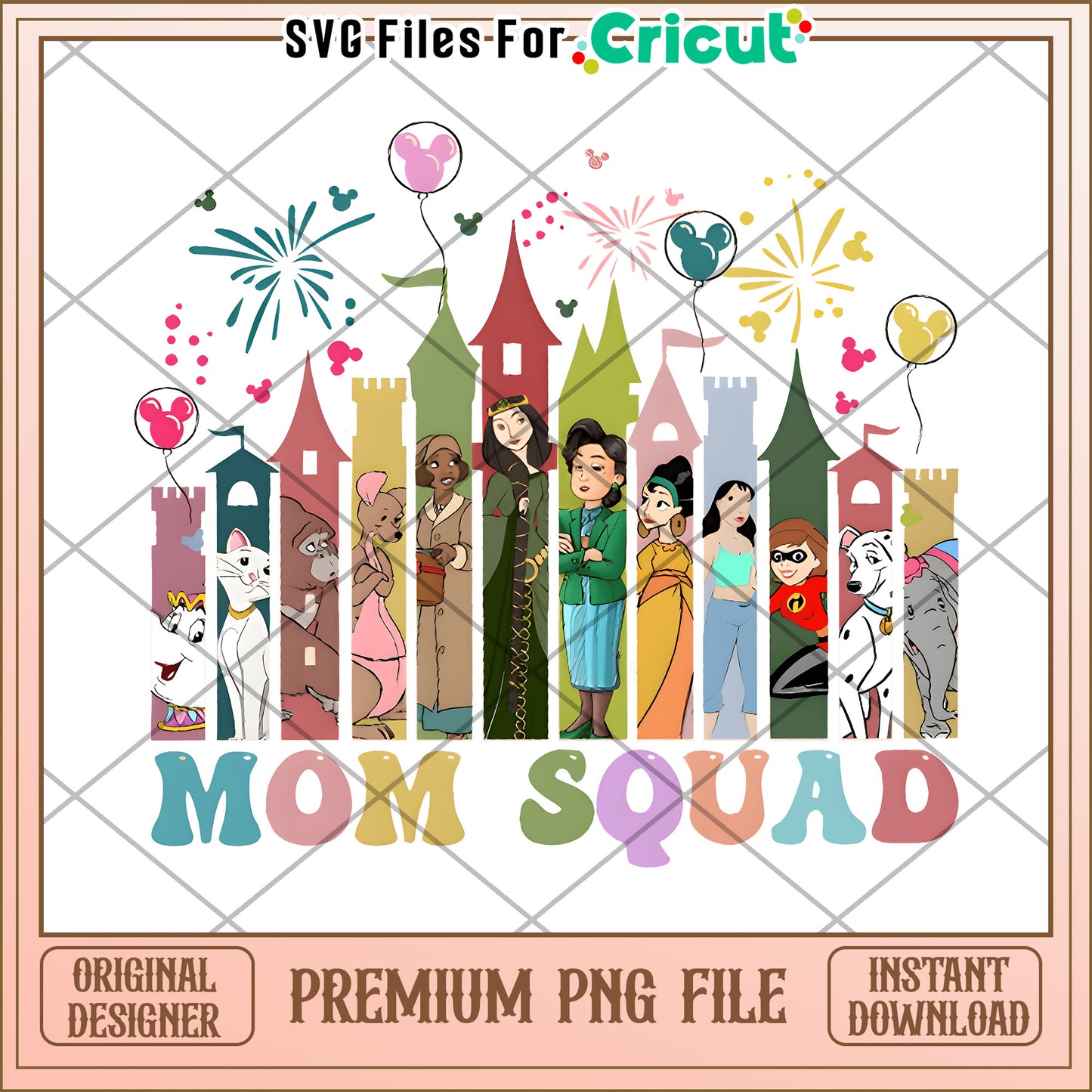 Mom Squad Disney Castle PNG