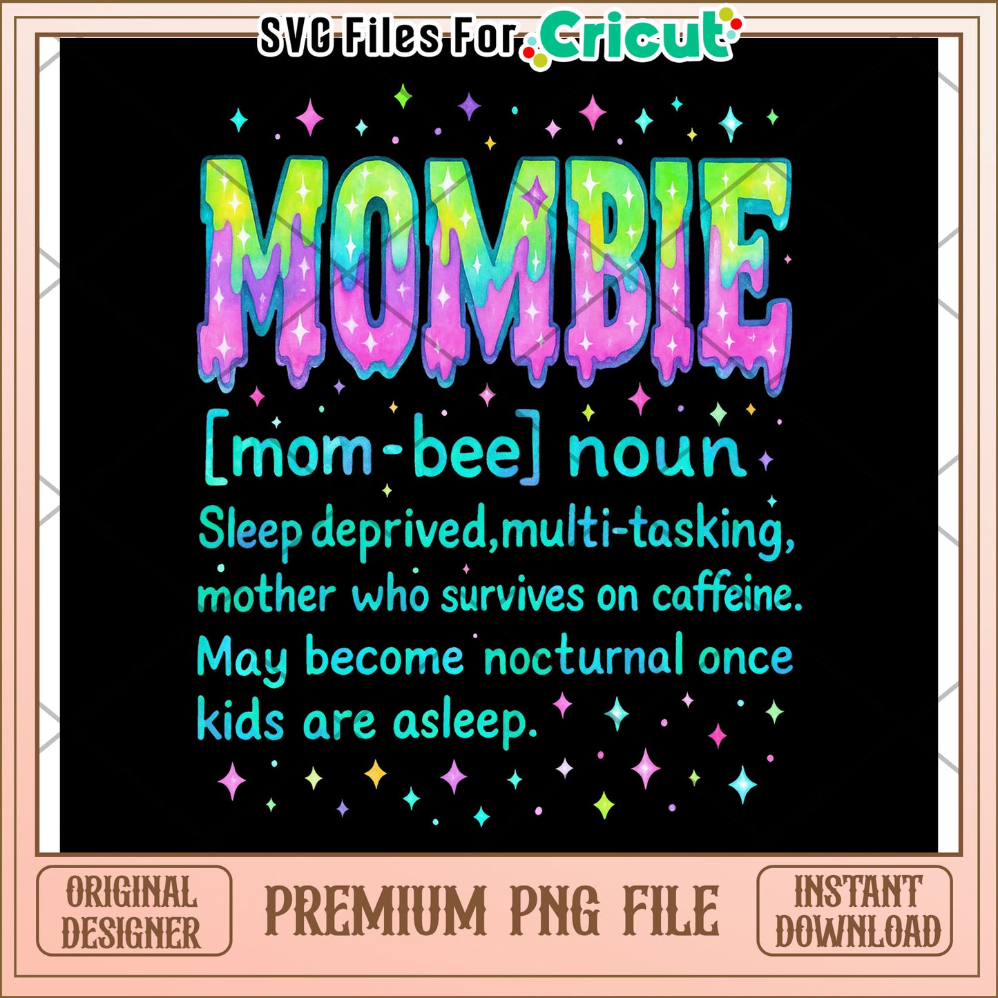Mombie neon png, spirit halloween png, halloween candy png
