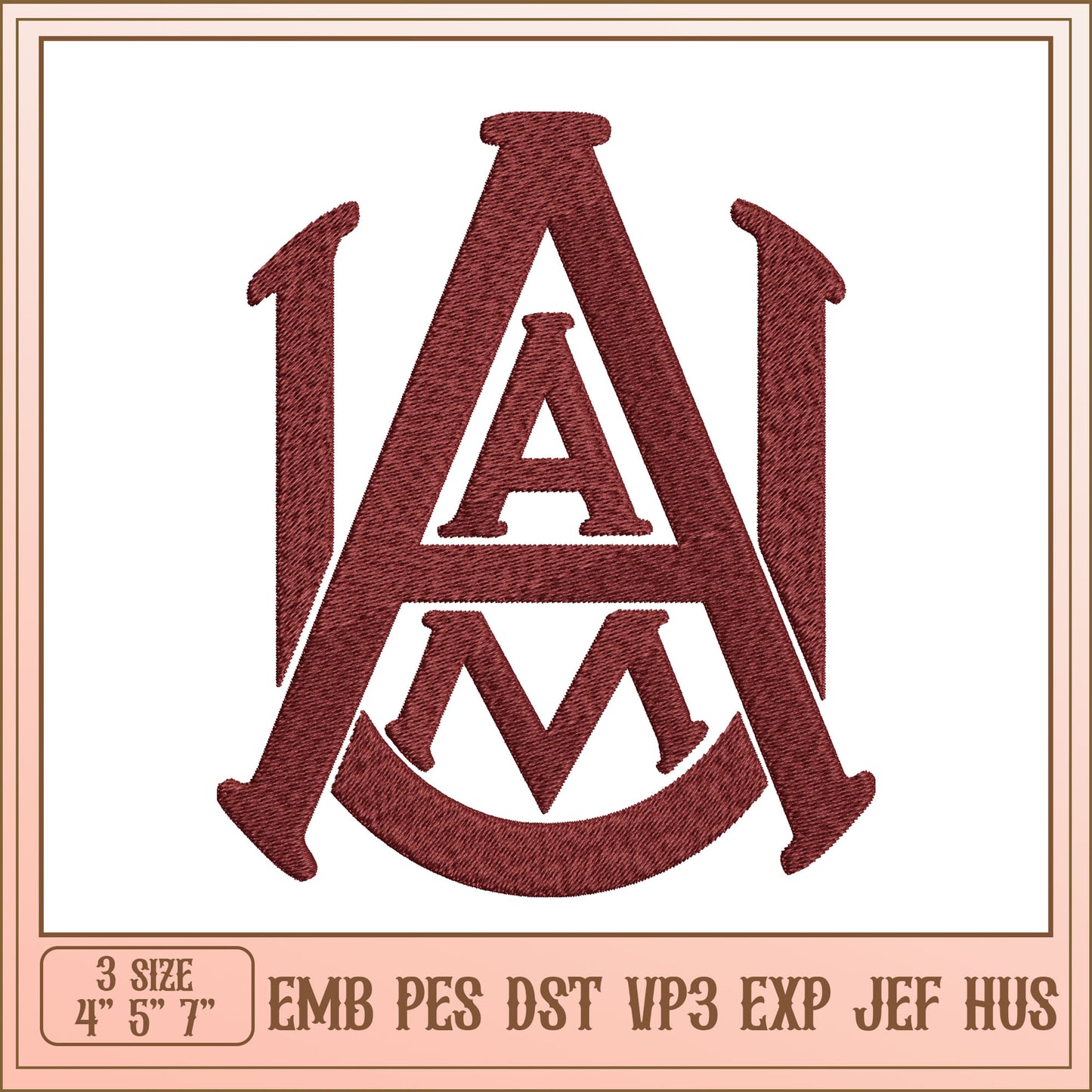 Monogram Embroidery Design - AMM