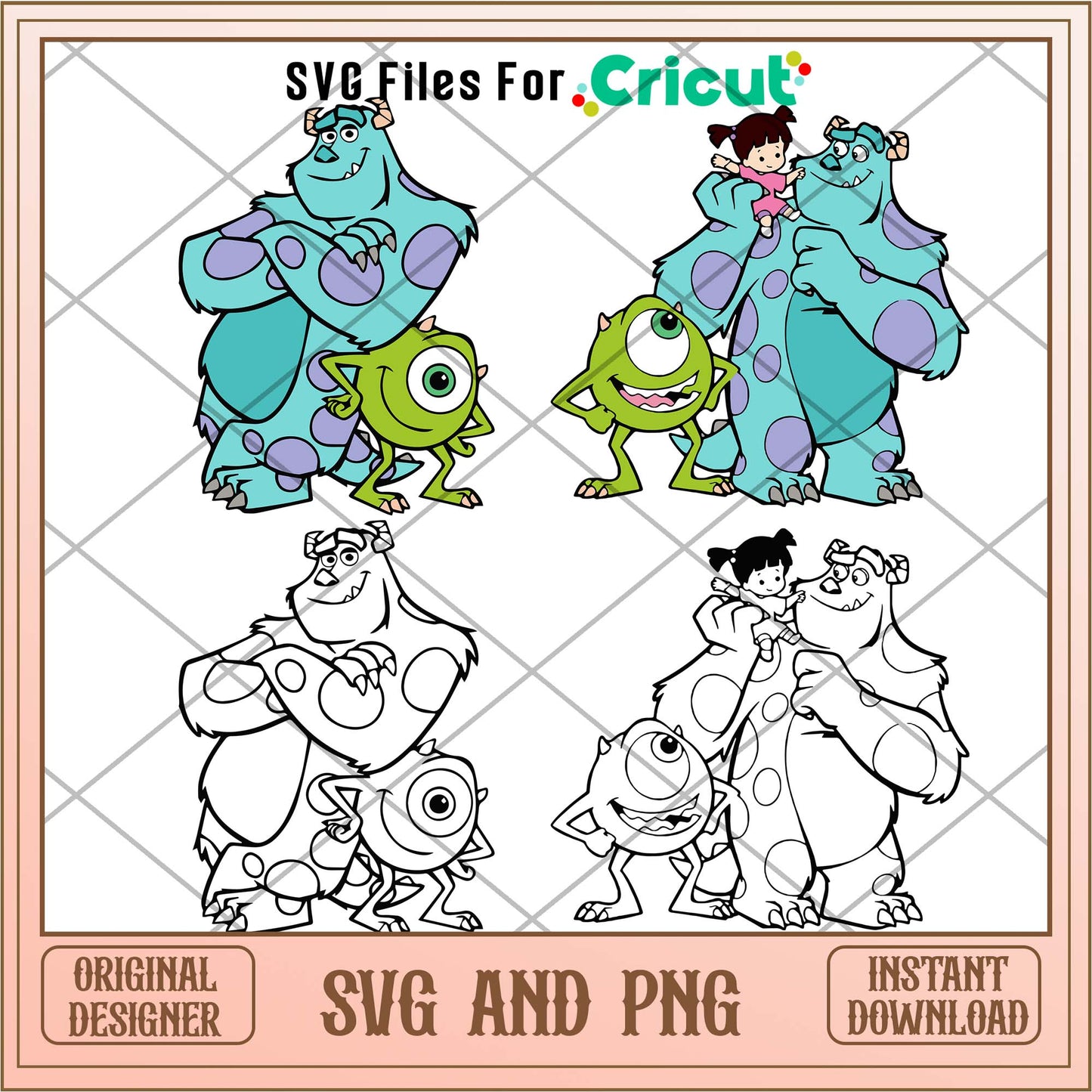 Disney Monster inc Mike and Sull svg bundle