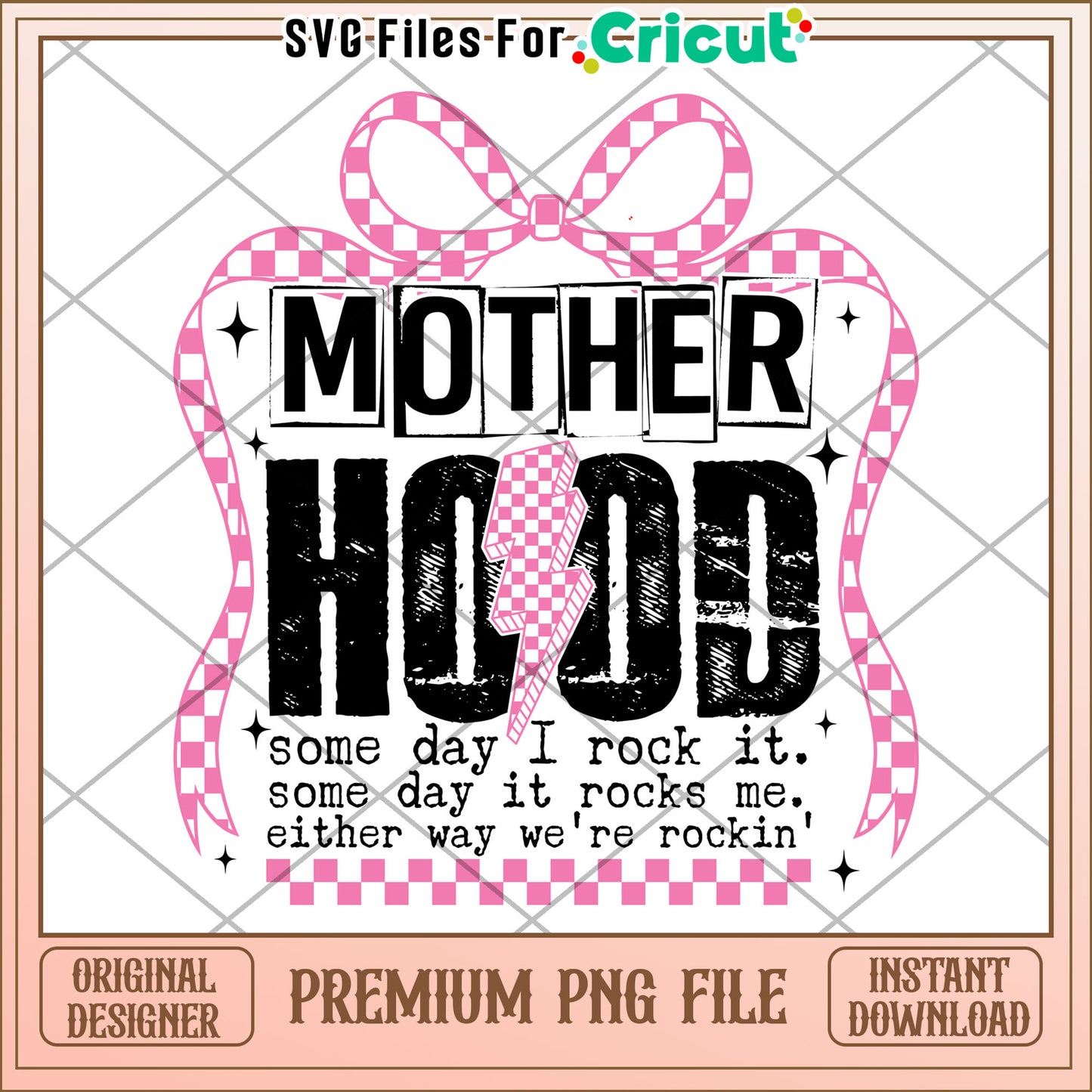 Motherhood PNG Design Rockin Mom SVG