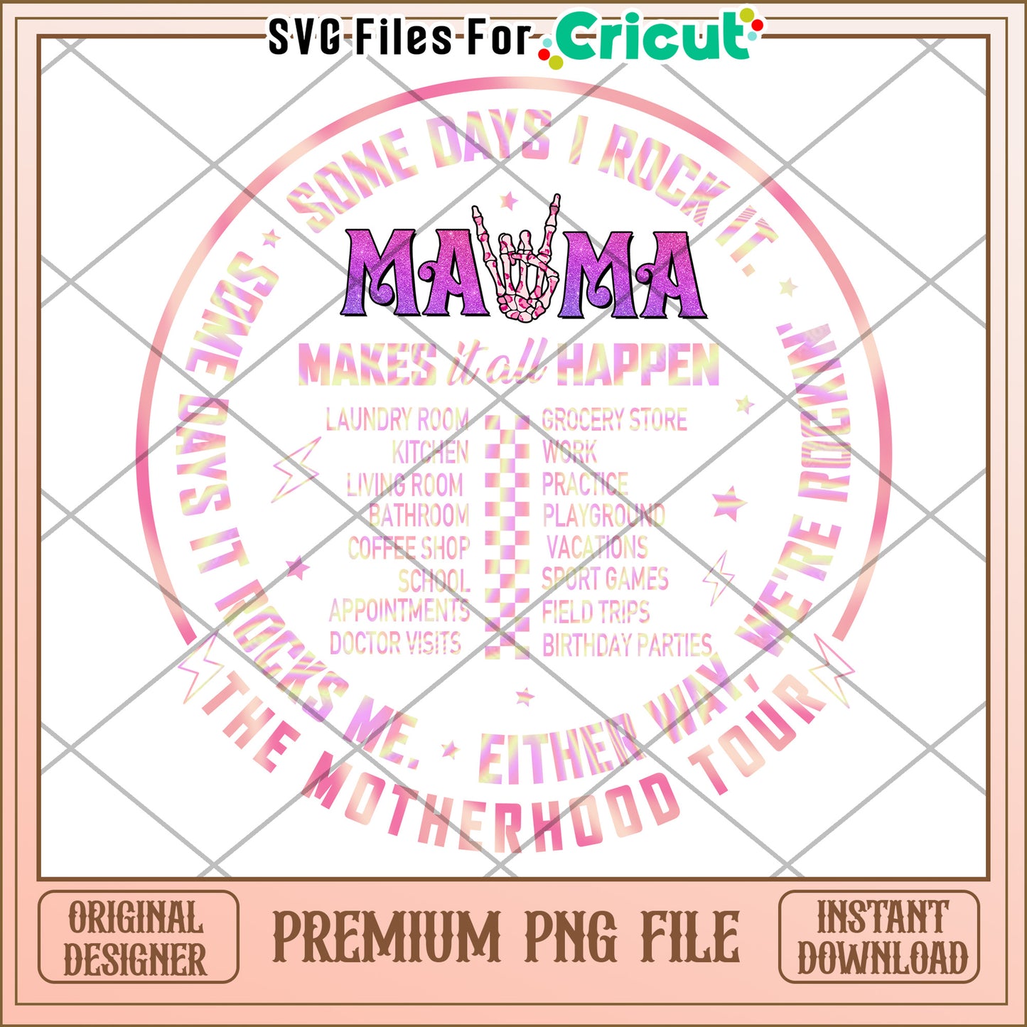 Motherhood Tour PNG Design for Cricut Creative Projects
