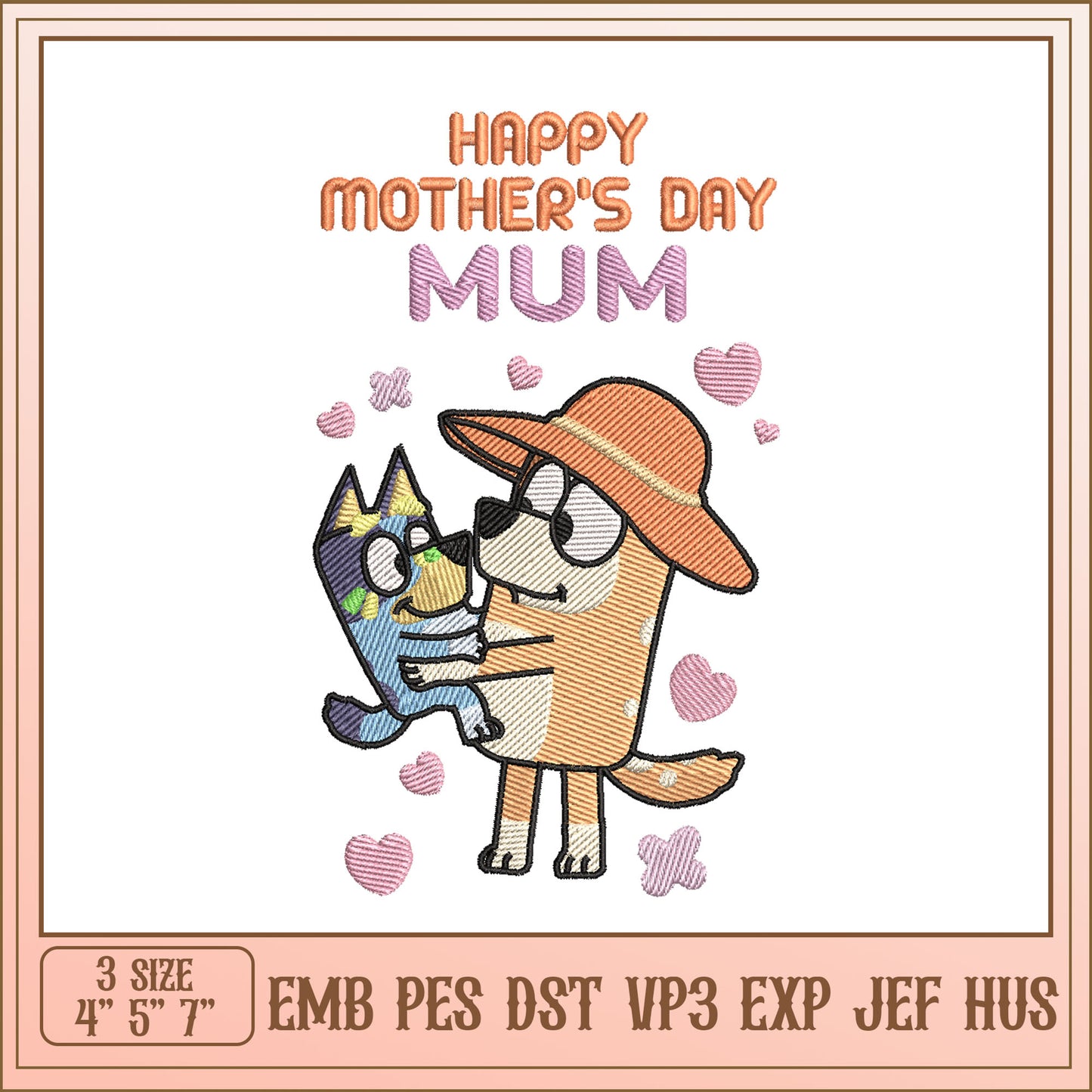 Mothers Day Embroidery Design