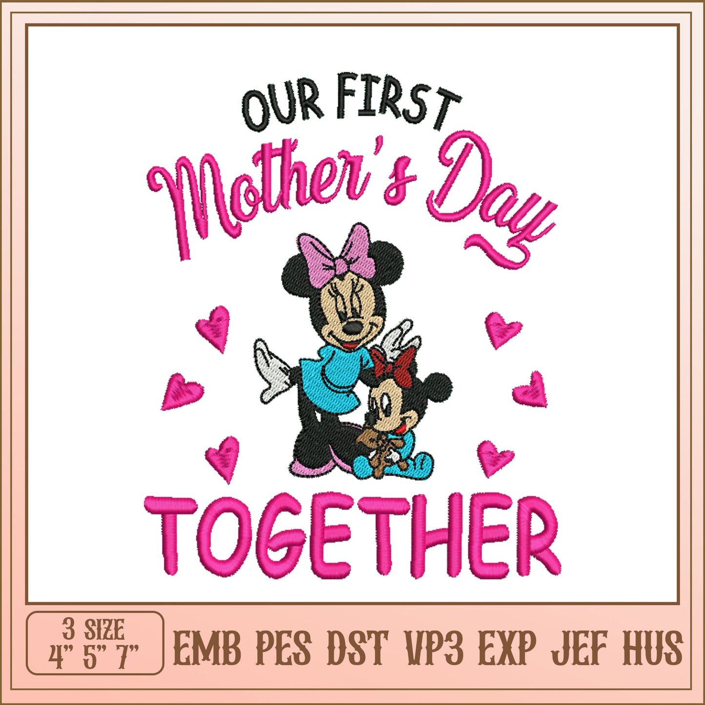 Mothers Day Minnie Mouse Embroidery