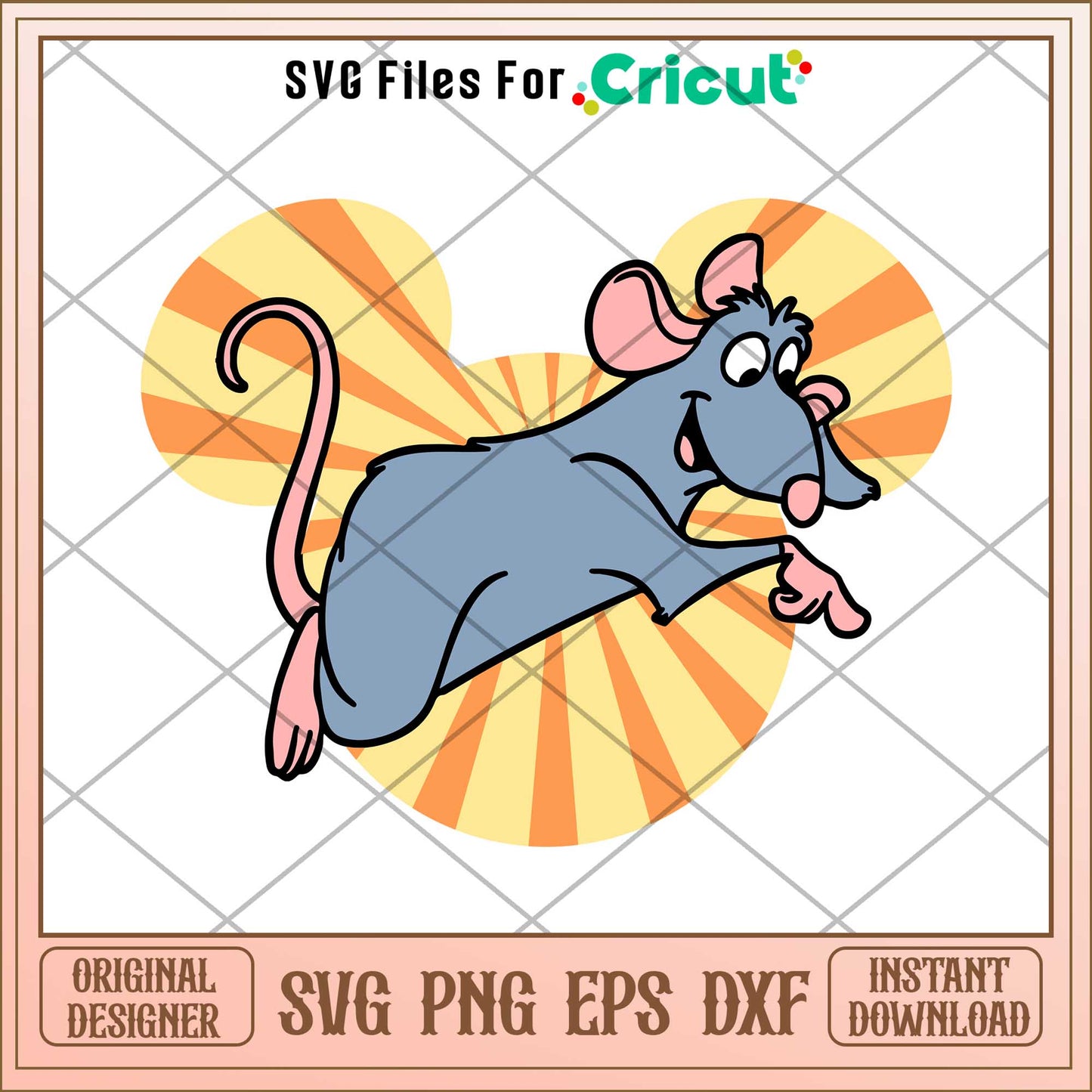 Mouse and Rat coloring mickey head svg, Ratatouille svg, digital dowload