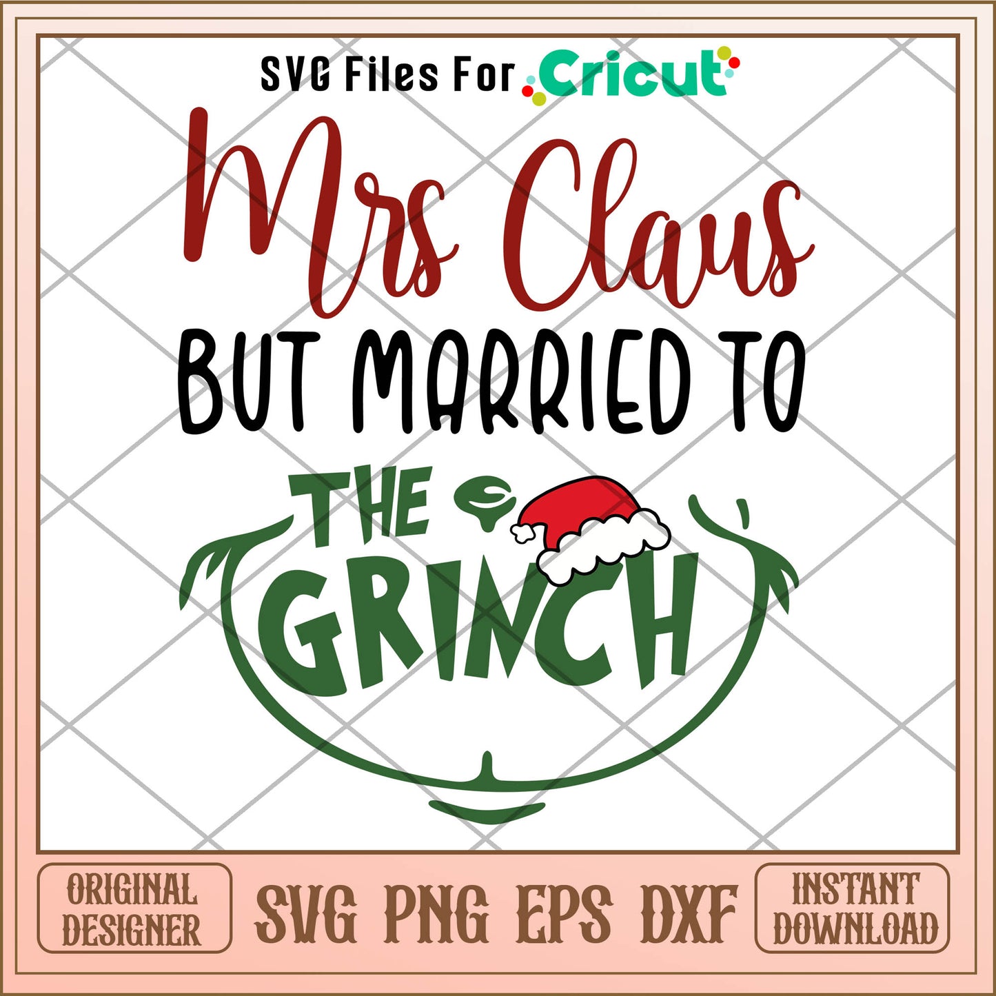 Mrs Claus But Married To The Grinch SVG grinch face outline svg