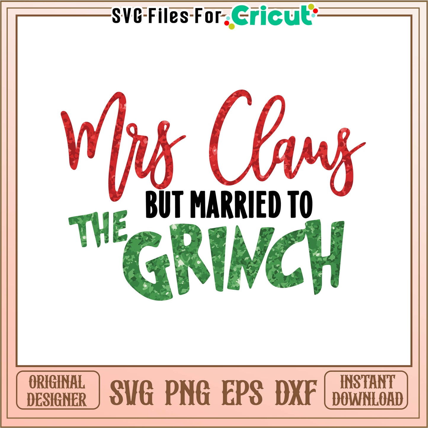Mrs claus but marry to the grinch svg, mr and mrs claus svg