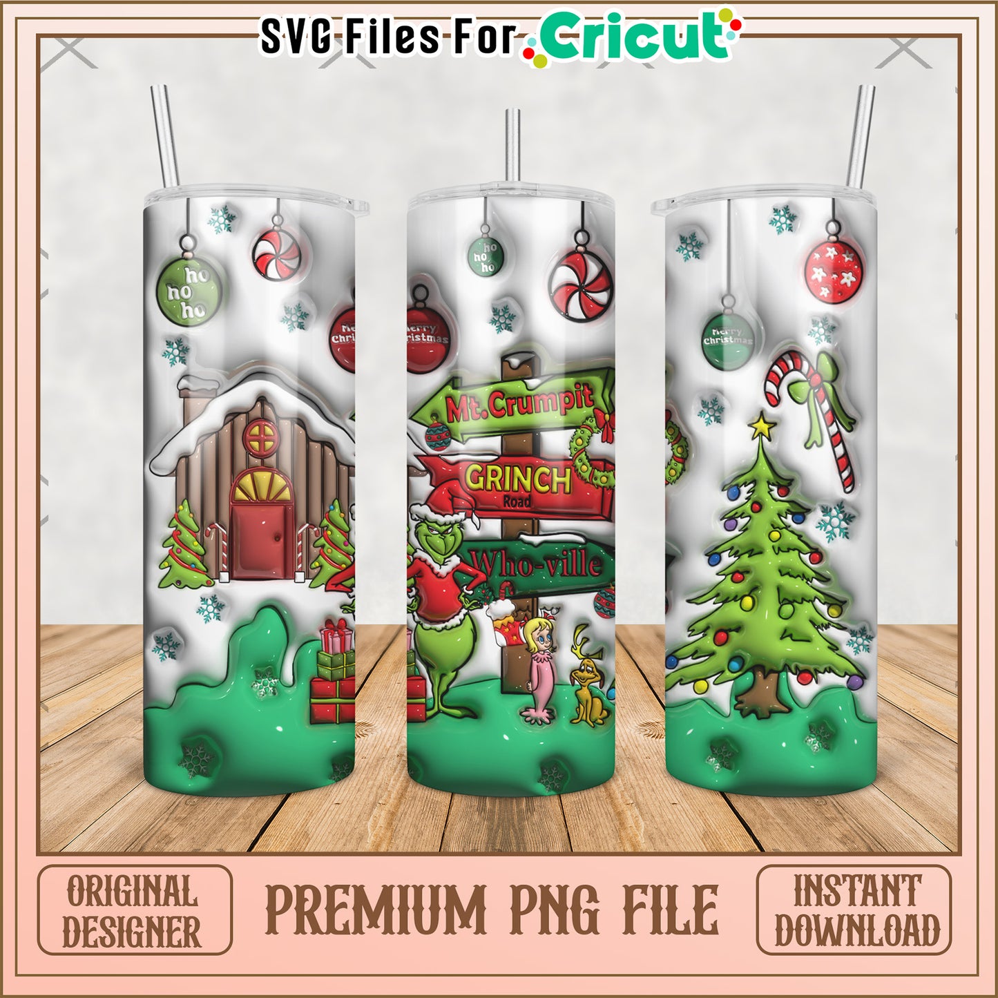 Mt grumpit grinch tumbler png, christmas design png, funny santa claus png