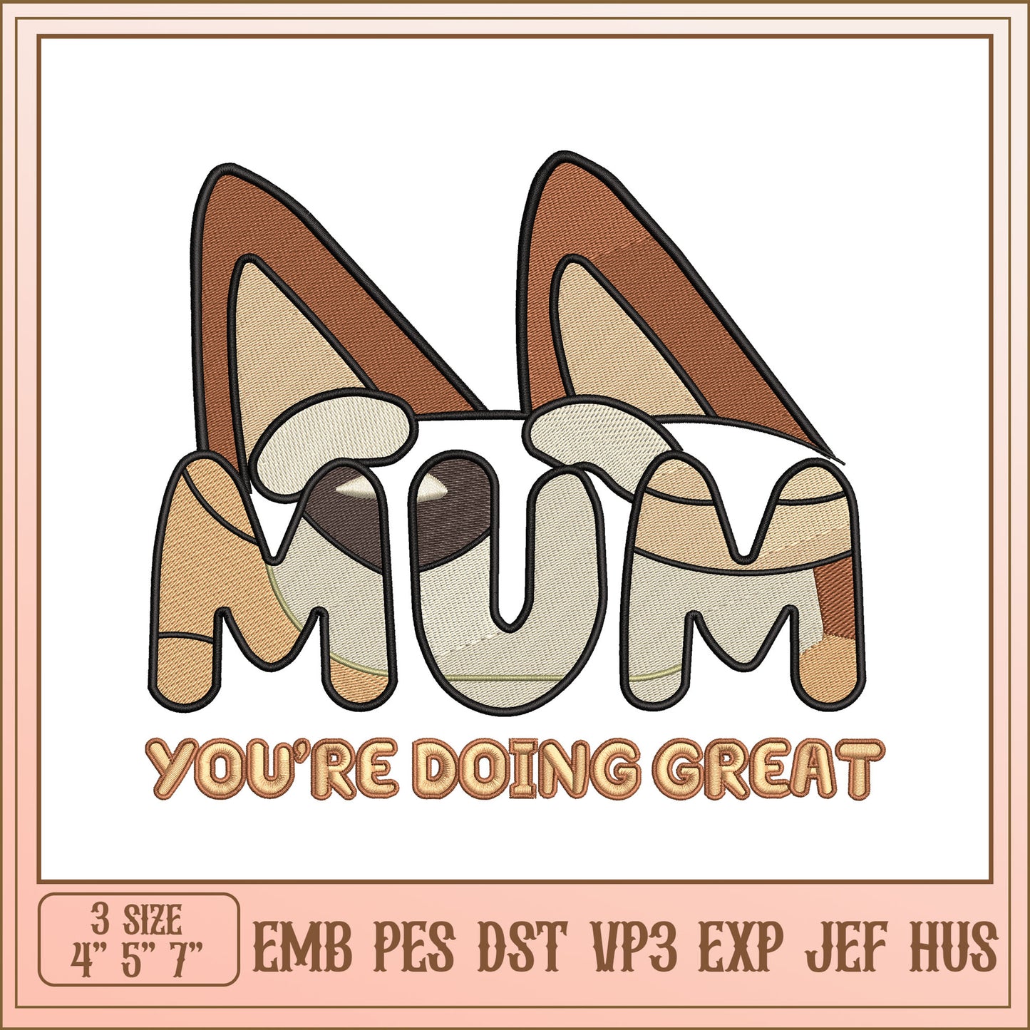 Mum Embroidery Design - 3 Sizes