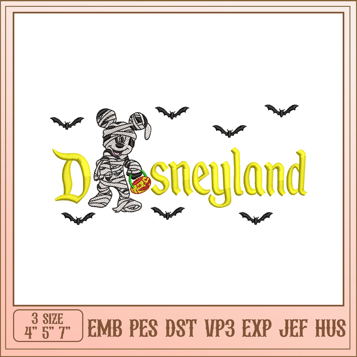 Mummy Mickey Disneyland Halloween Embroidery
