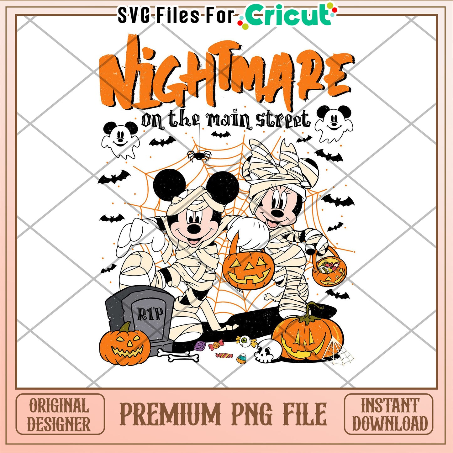 Mummy Mickey Halloween PNG Design