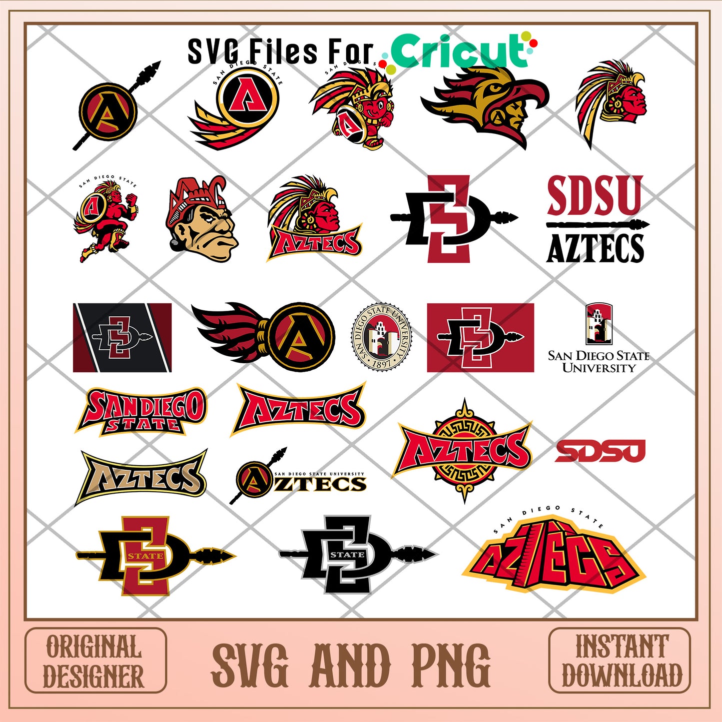 Logo san diego state aztecs bundle design svg, san diego state aztecs svg