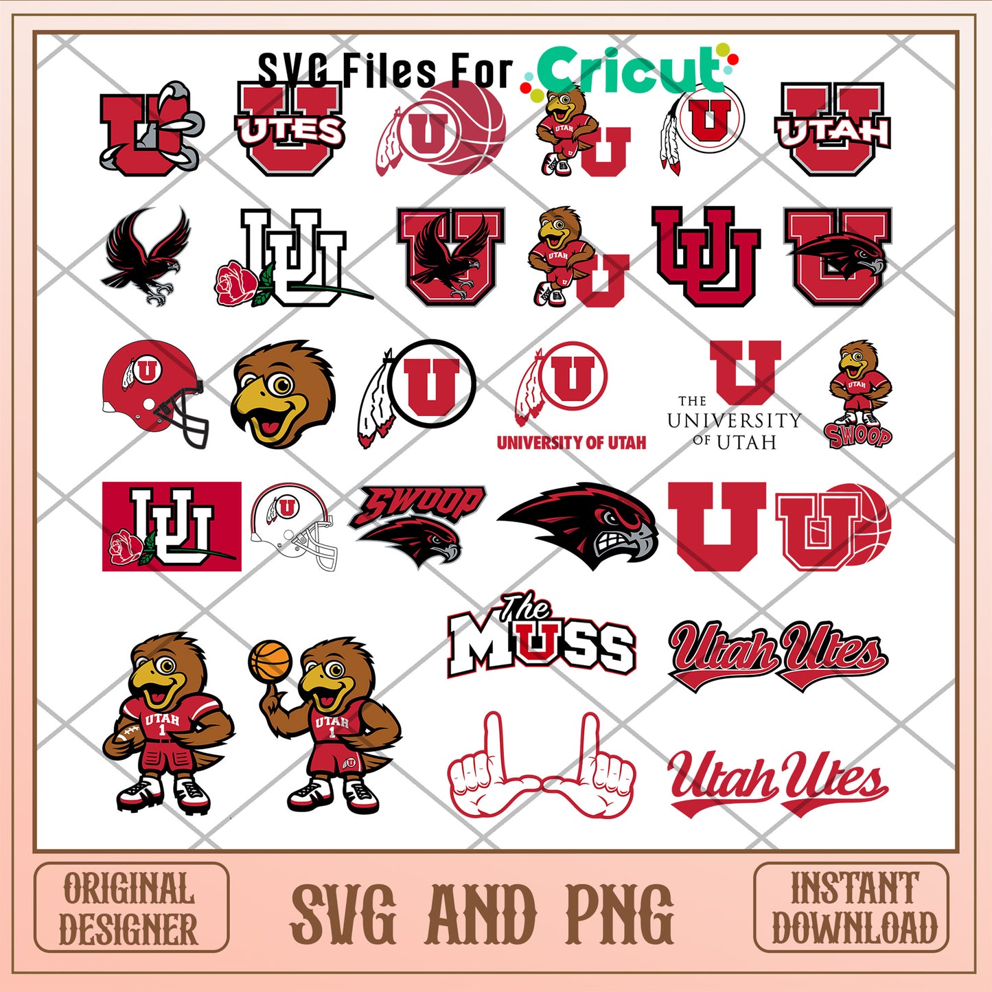 Logo utah utes bundle design svg, utah utes football svg
