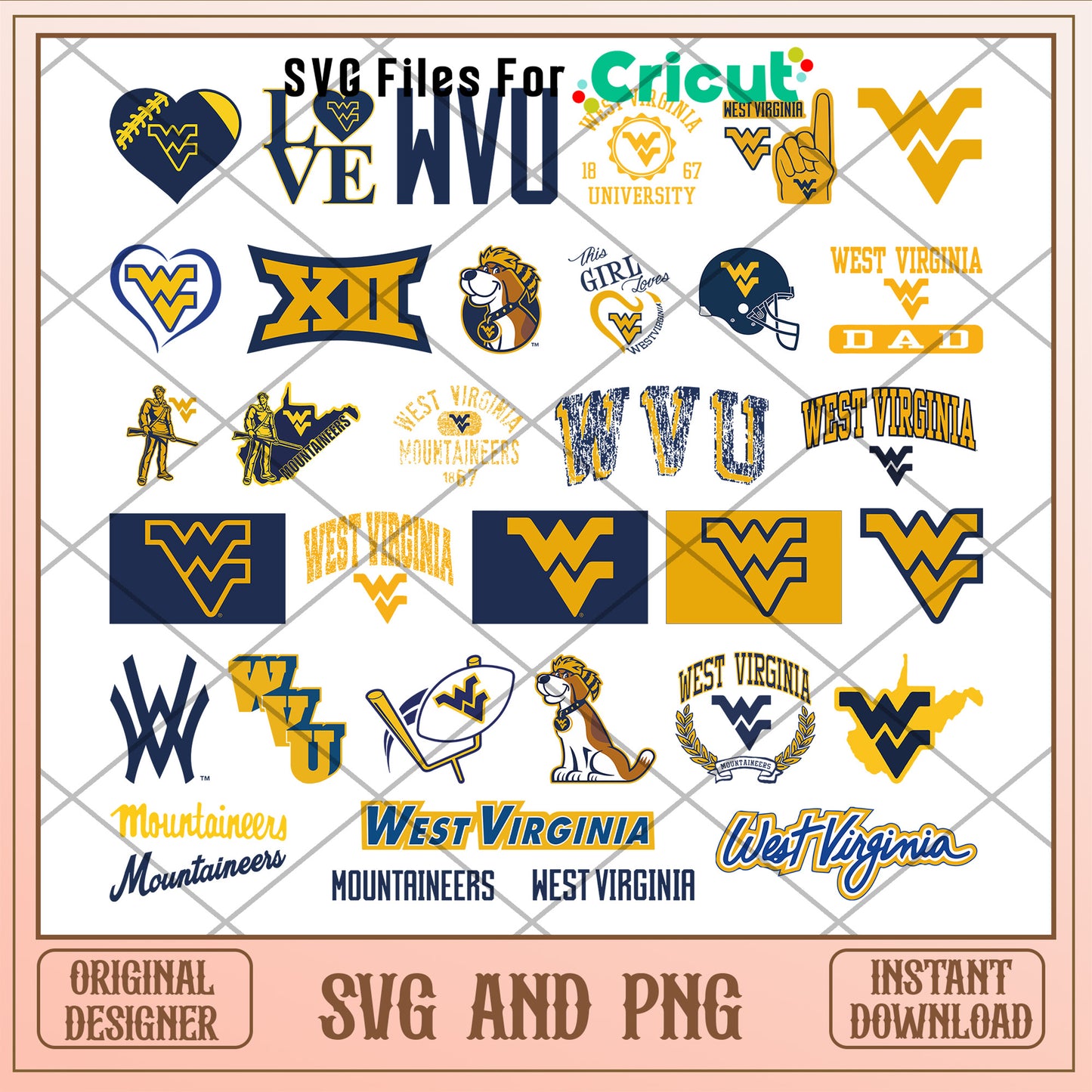 Logo west virginia bundle design svg, west virginia football svg