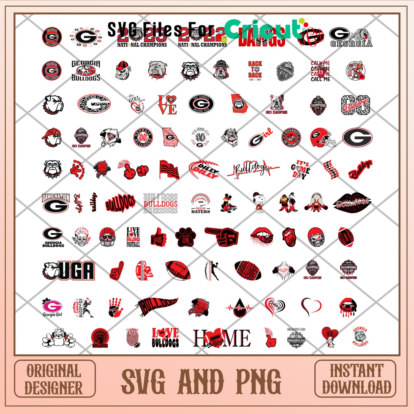 Logo georgia bulldog bundle svg, georgia bulldogs football mascot svg