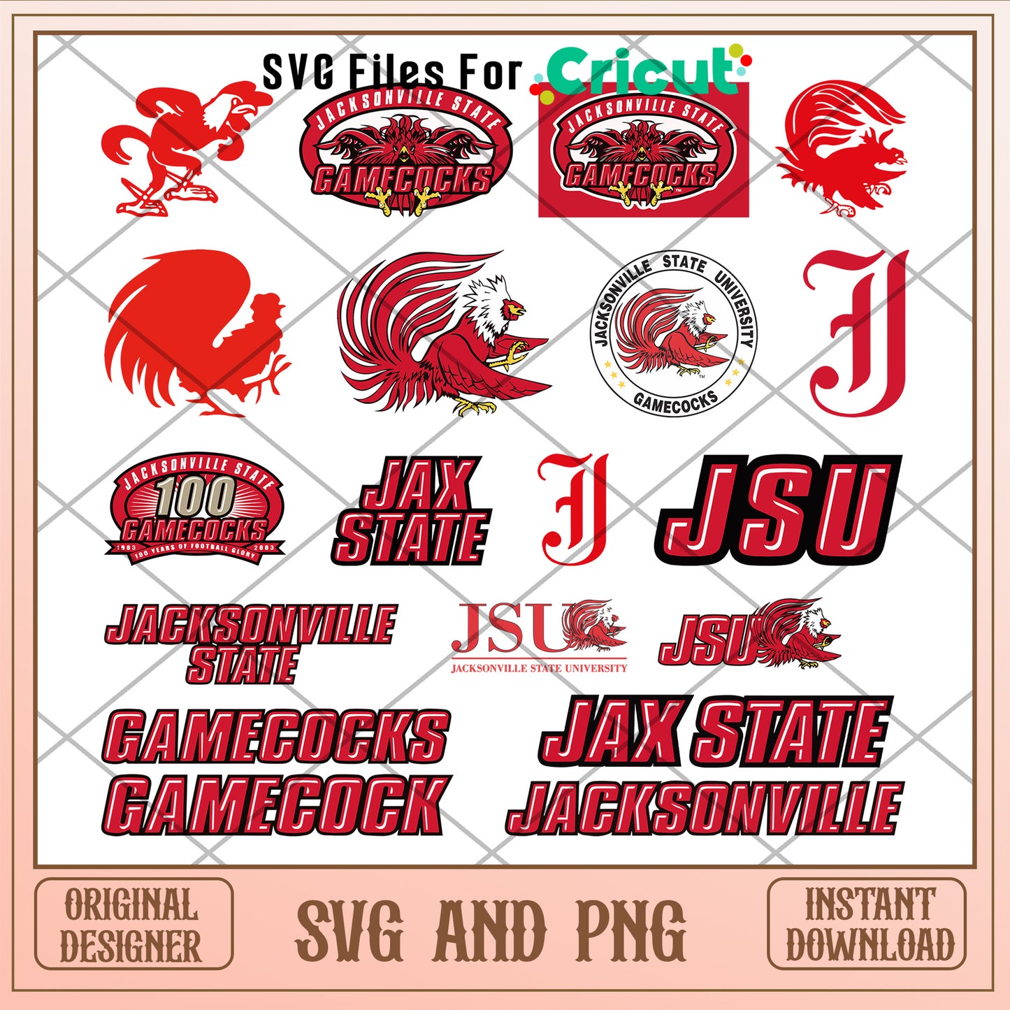 Jacksonville nacc logo bundle svg, jacksonville state university football svg