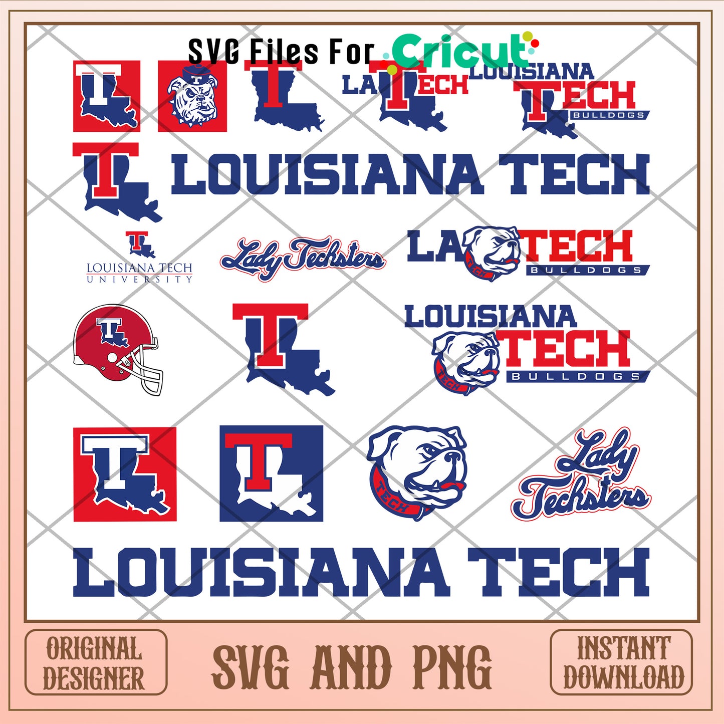 Louisiana tech nacc logo bundle design svg, louisiana tech basketball svg