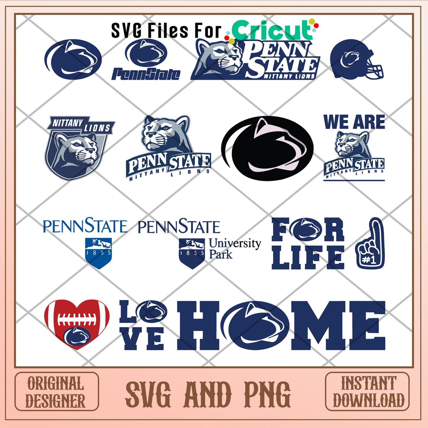 Penn state nittany lions logo bundle design svg, penn state football svg