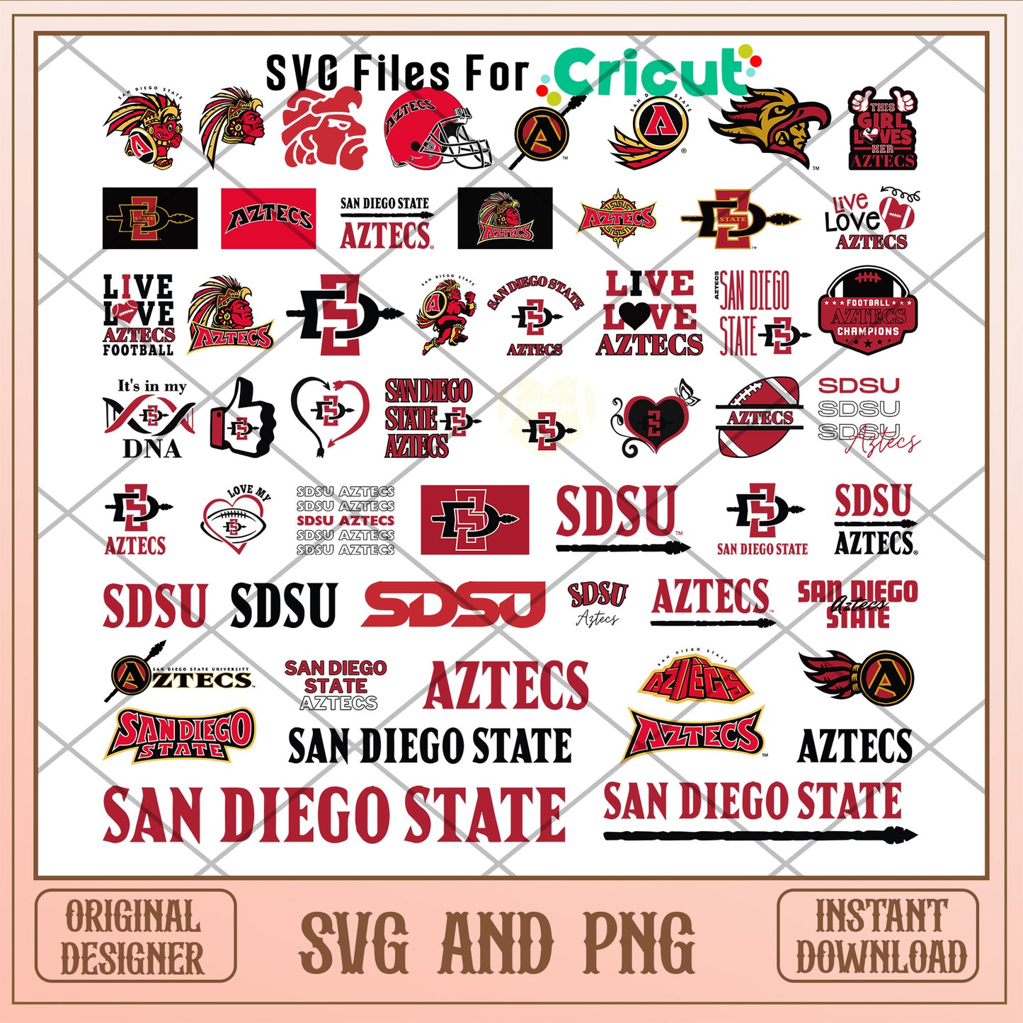 San diego state aztecs logo bundle design svg, san diego state aztecs svg