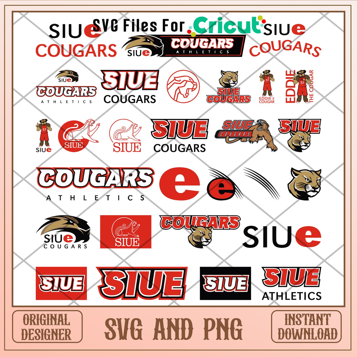 Siue cougars athletics nacc logo bundle svg, siue cougars athletics svg