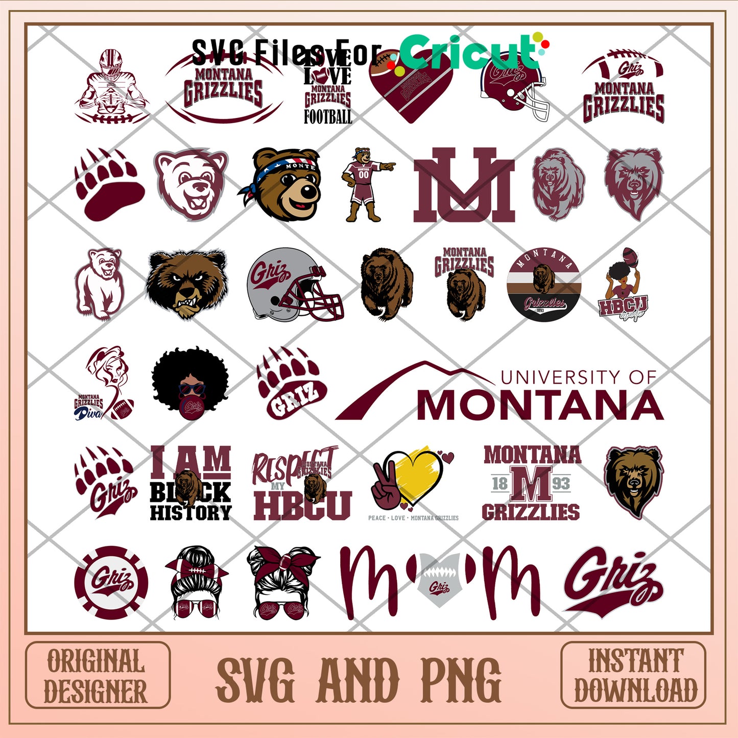 Montana grizzlies logo bundle svg, montana grizzlies football svg